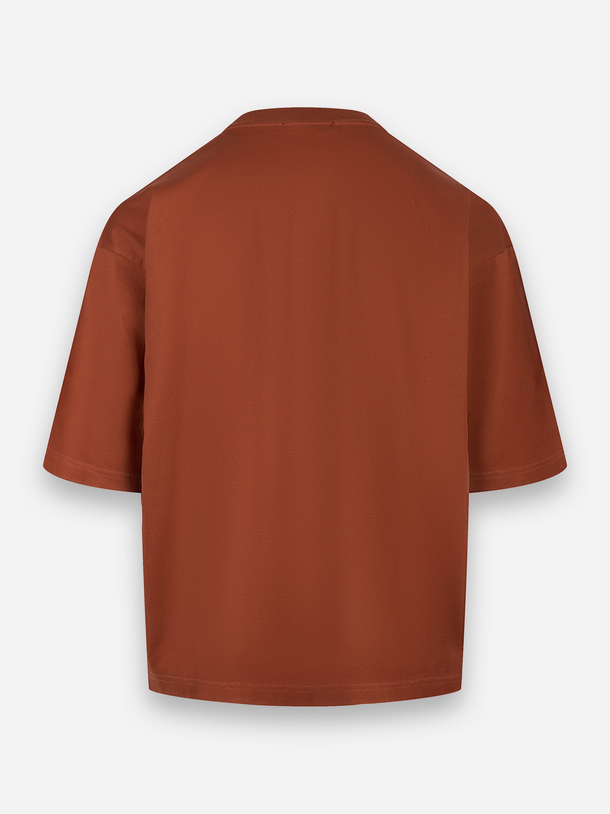 T-shirt girocollo oversize Marrone