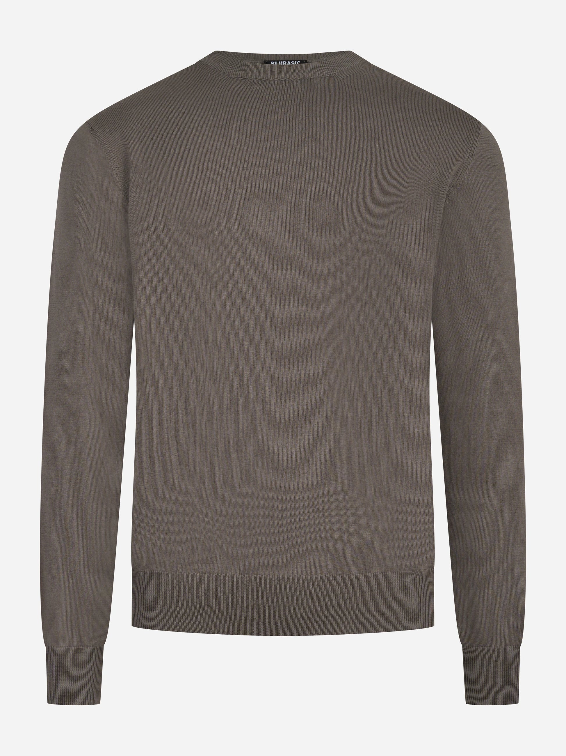 Maglia girocollo in cotone marrone