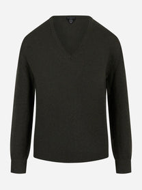 Maglia scollo V in cashmere Verde