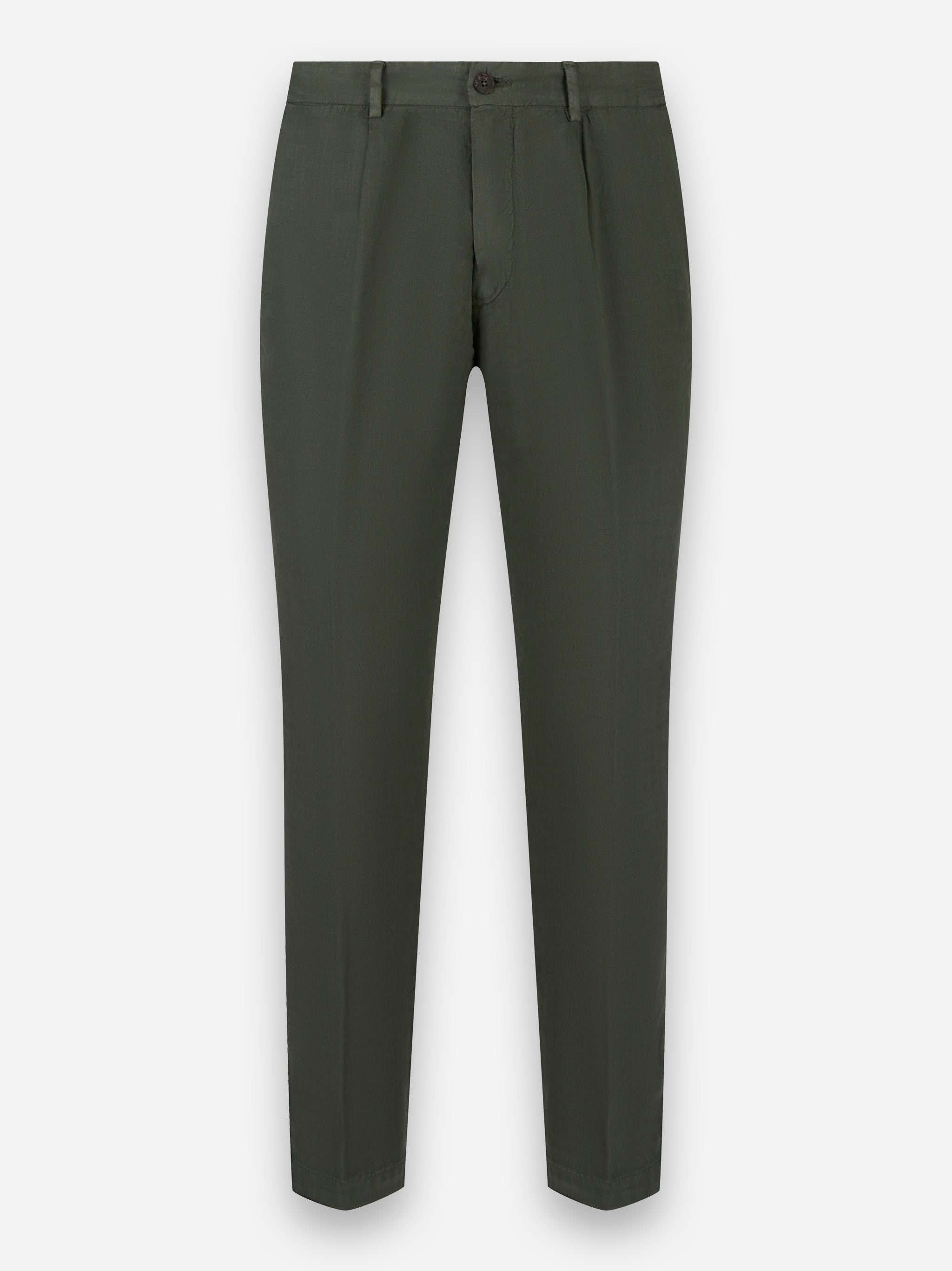 Pantalone con elastico in vita in lino Verde