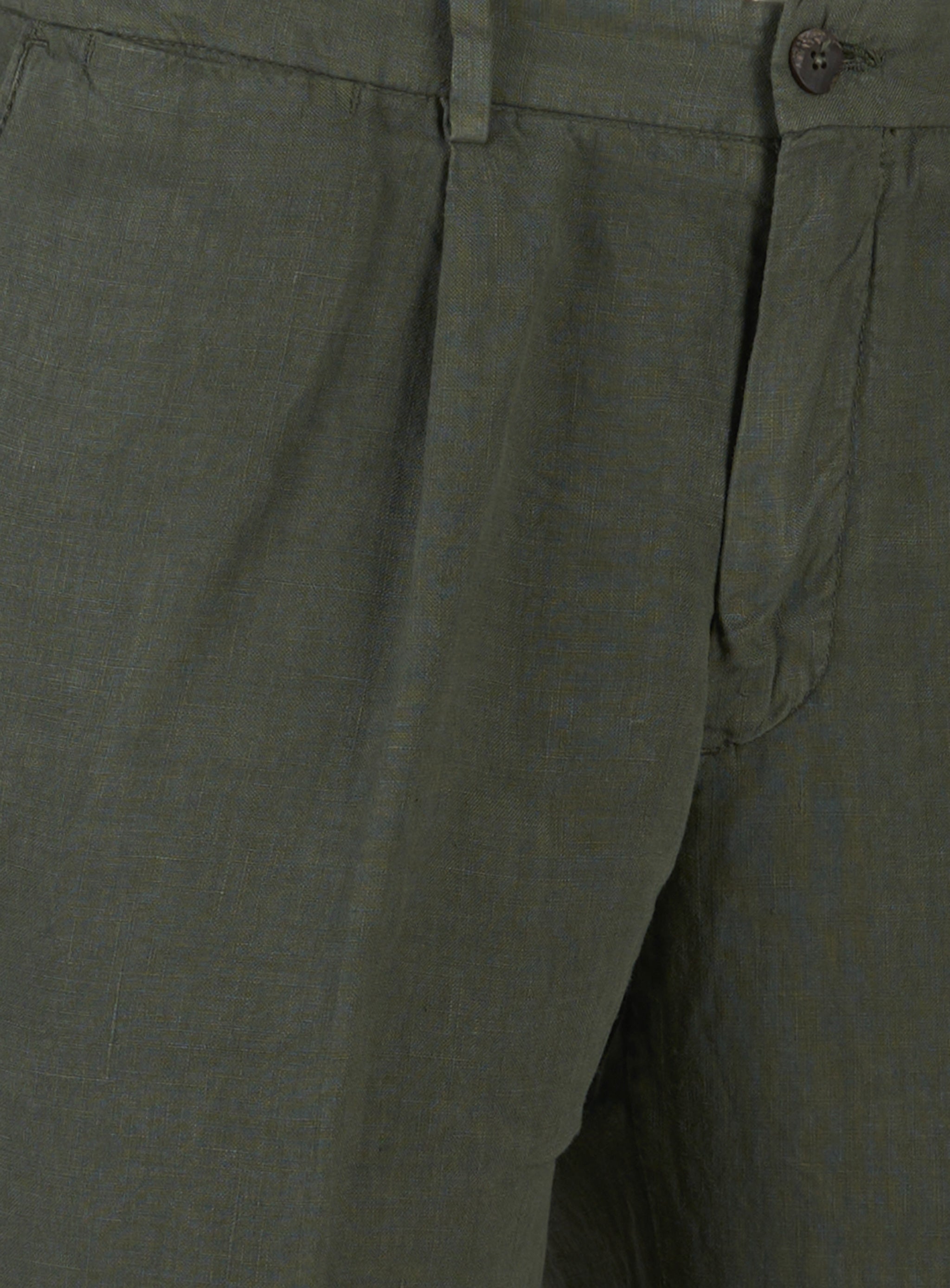 Pantalone con elastico in vita in lino Verde