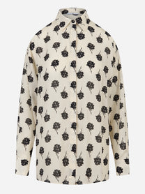 Camicia in viscosa con stampa floreale Bianca