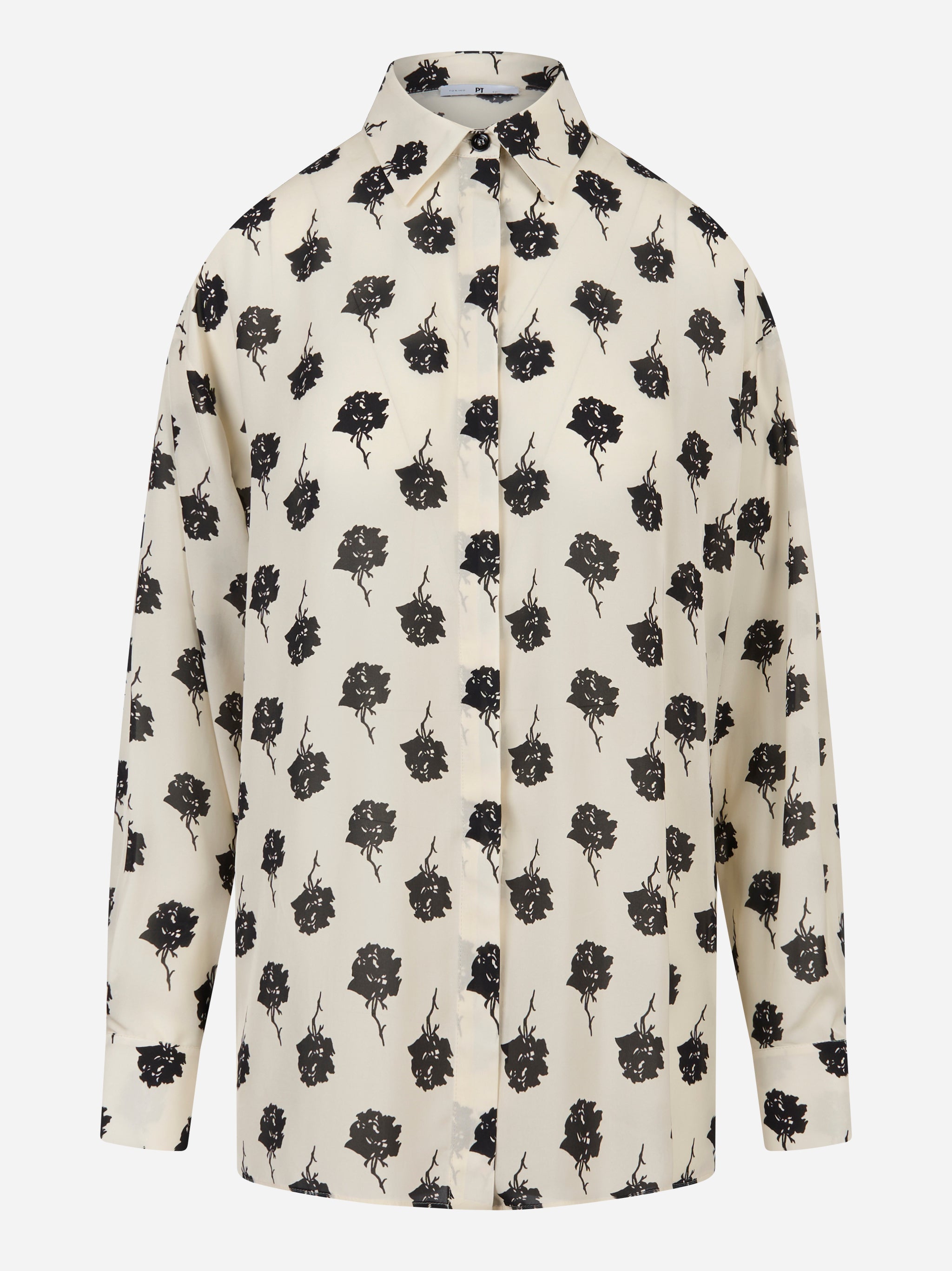 Camicia in viscosa con stampa floreale Bianca