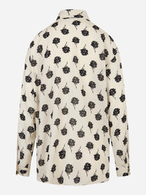 Camicia in viscosa con stampa floreale Bianca