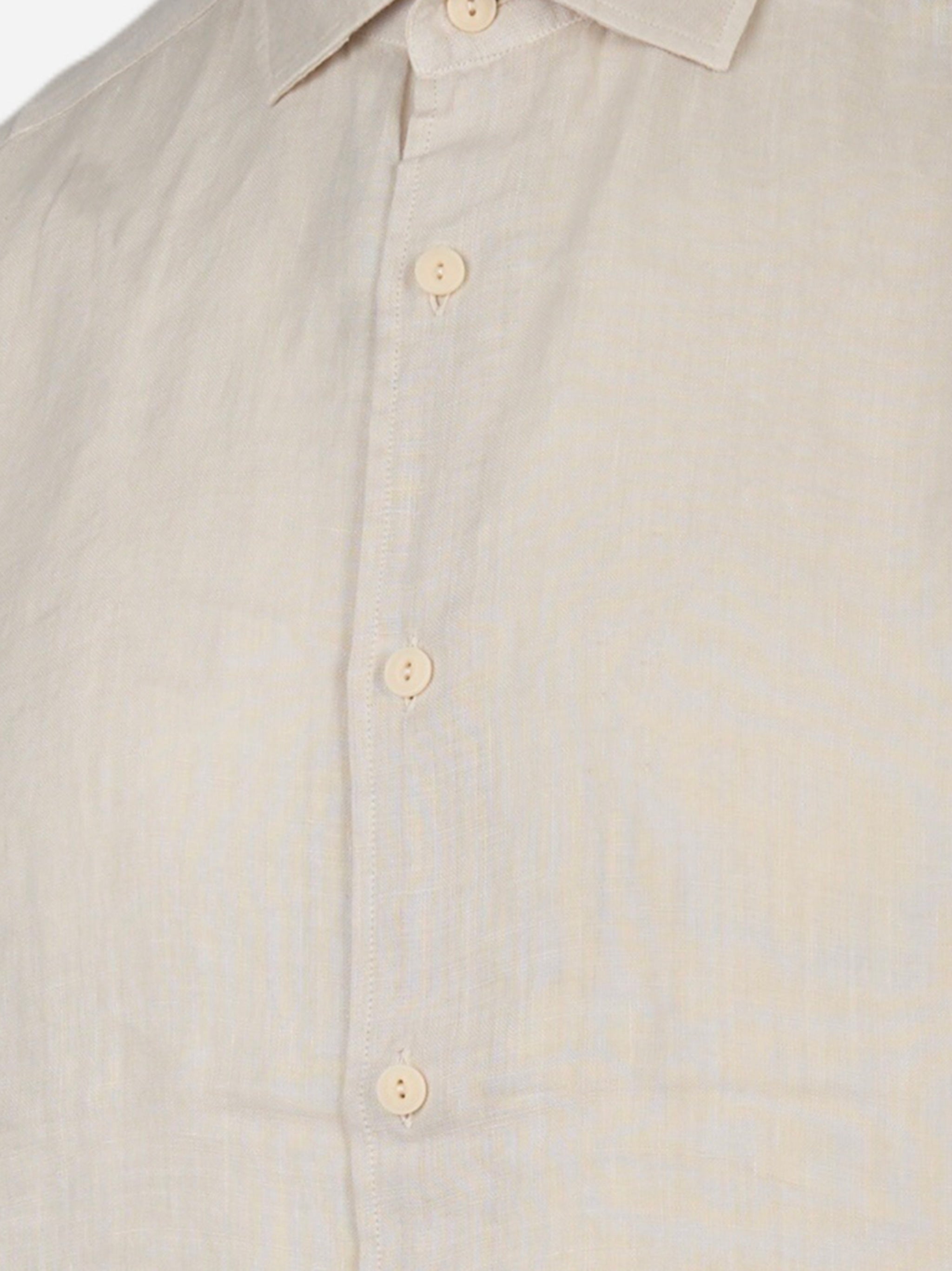 Camicia Pamplona con maniche lunghe in lino Beige