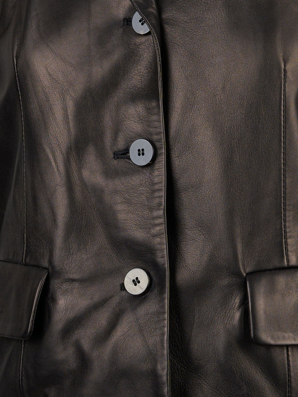 Blazer corto in nappa guanteria Nero