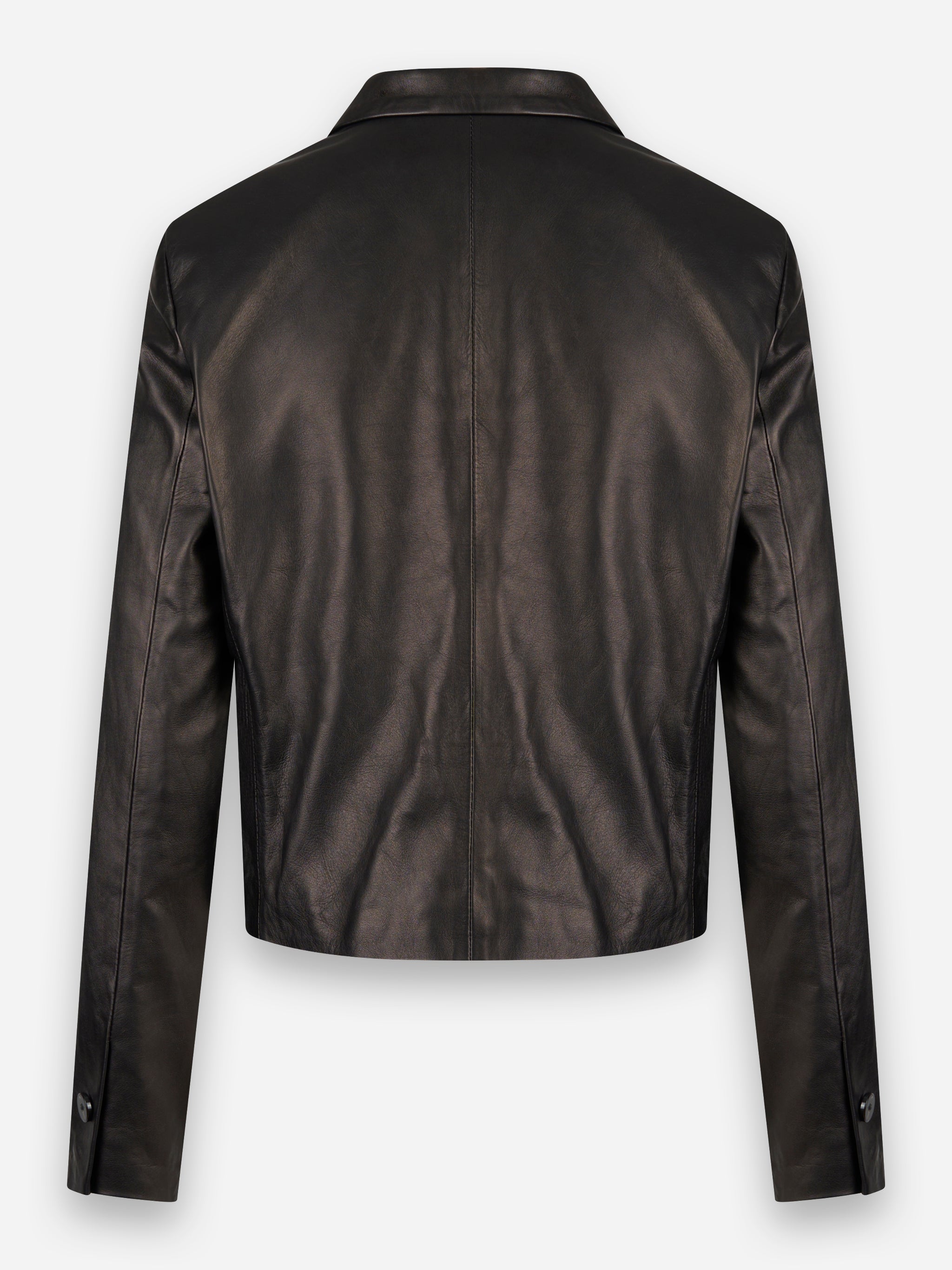 Blazer corto in nappa guanteria Nero