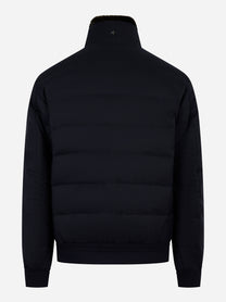 Bomber in lana con collo in pelliccia removibile Blu