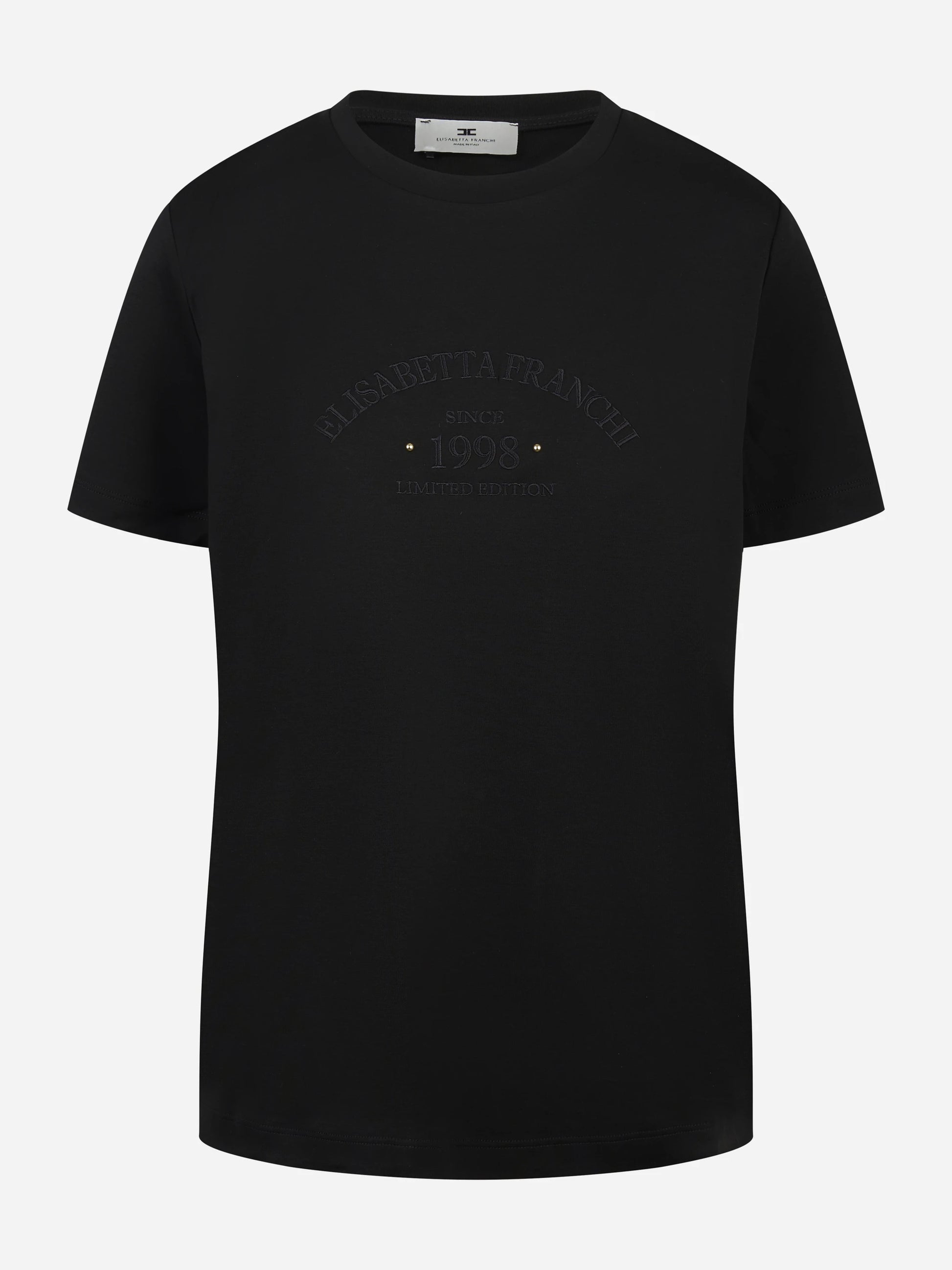 T-shirt manica corta con logo nera
