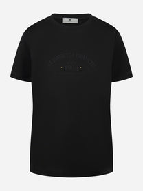 T-shirt manica corta con logo nera