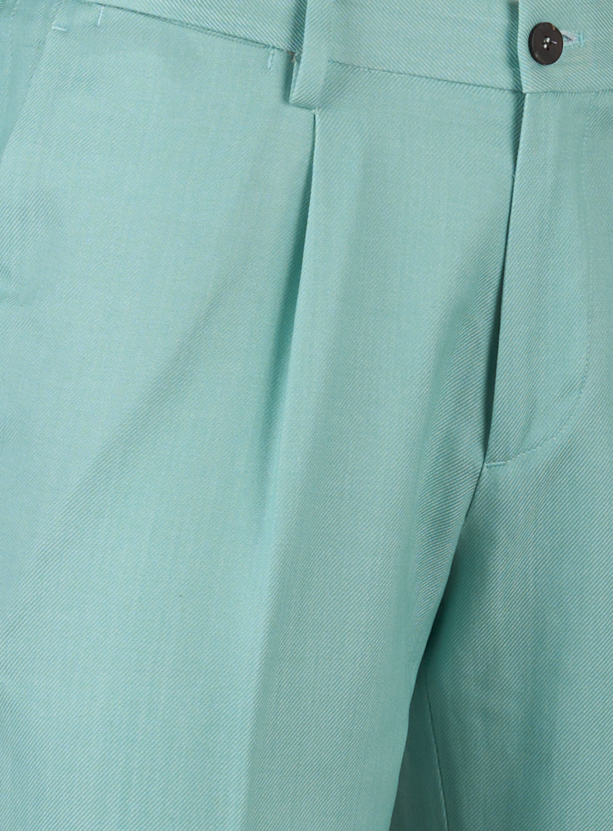Pantalone con elastico in vita in cotone e lana Azzurro