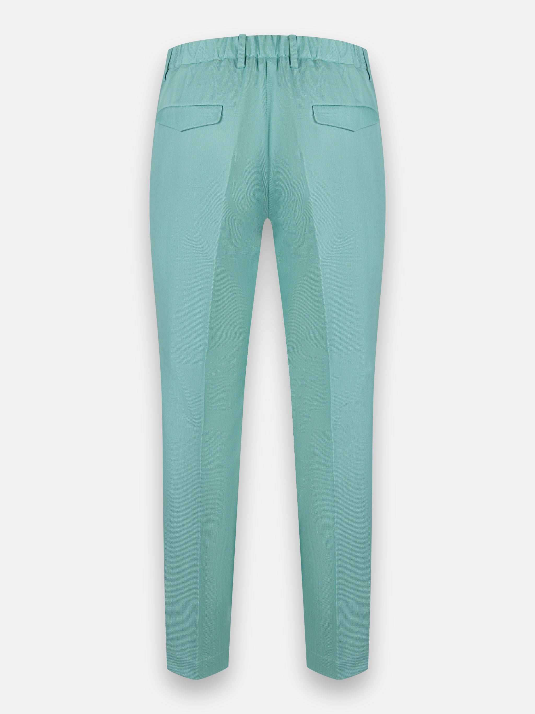 Pantalone con elastico in vita in cotone e lana Azzurro