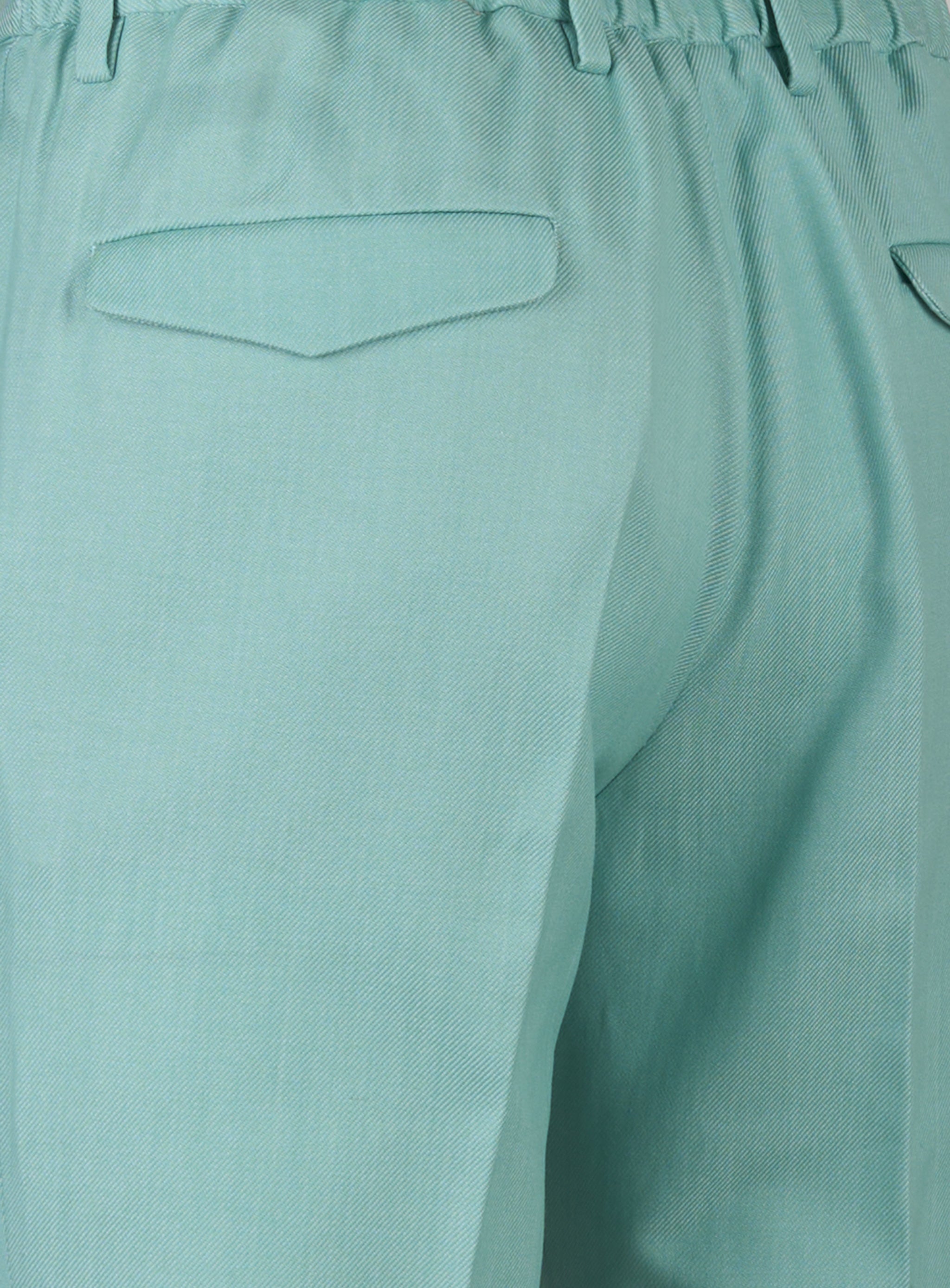 Pantalone con elastico in vita in cotone e lana Azzurro