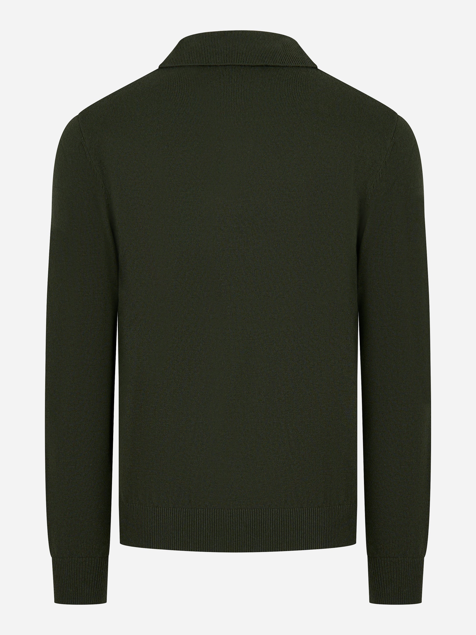 Polo Covent manica lunga in lana merinos e cashmere Verde