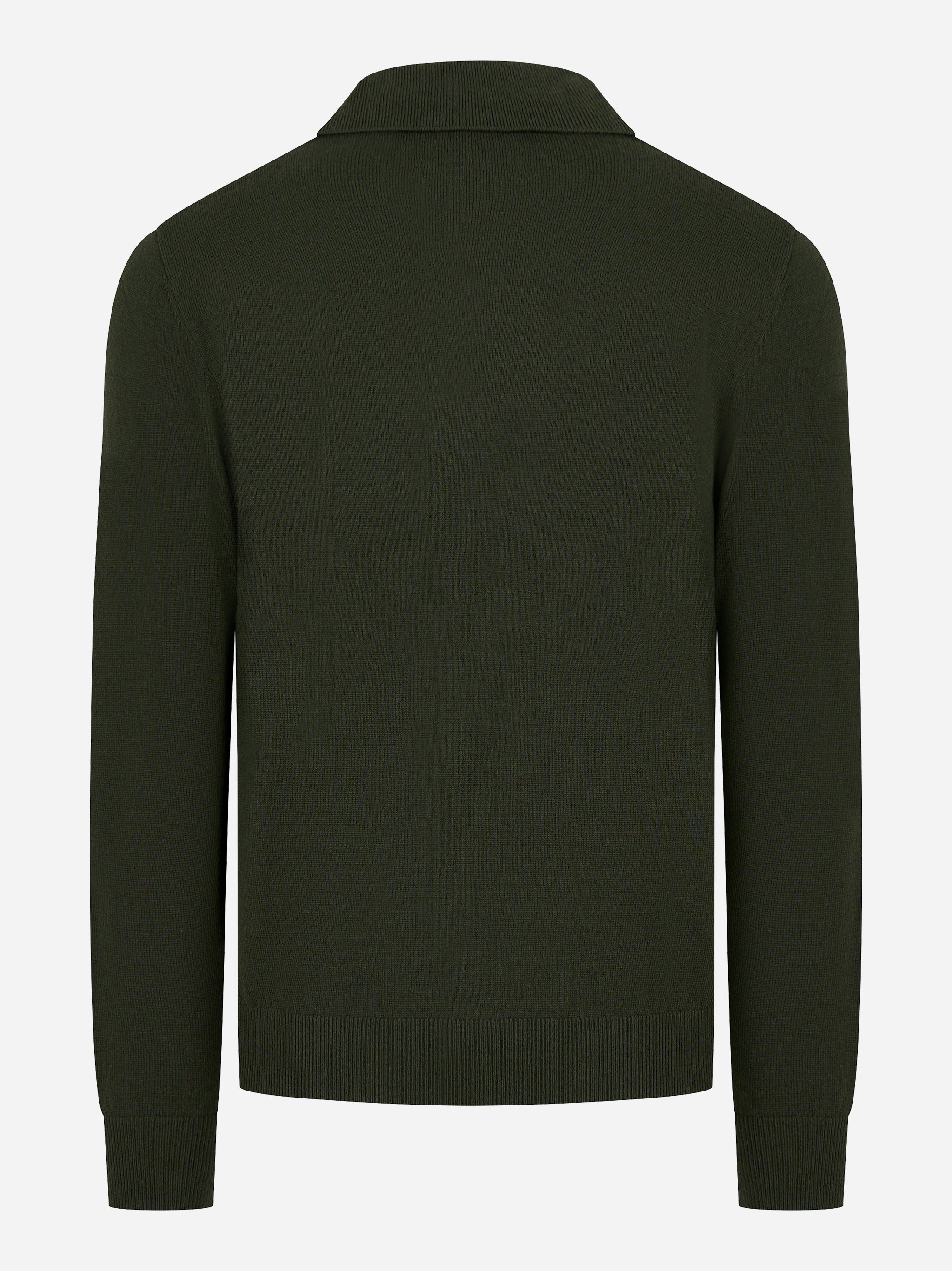 Polo Covent manica lunga in lana merinos e cashmere Verde