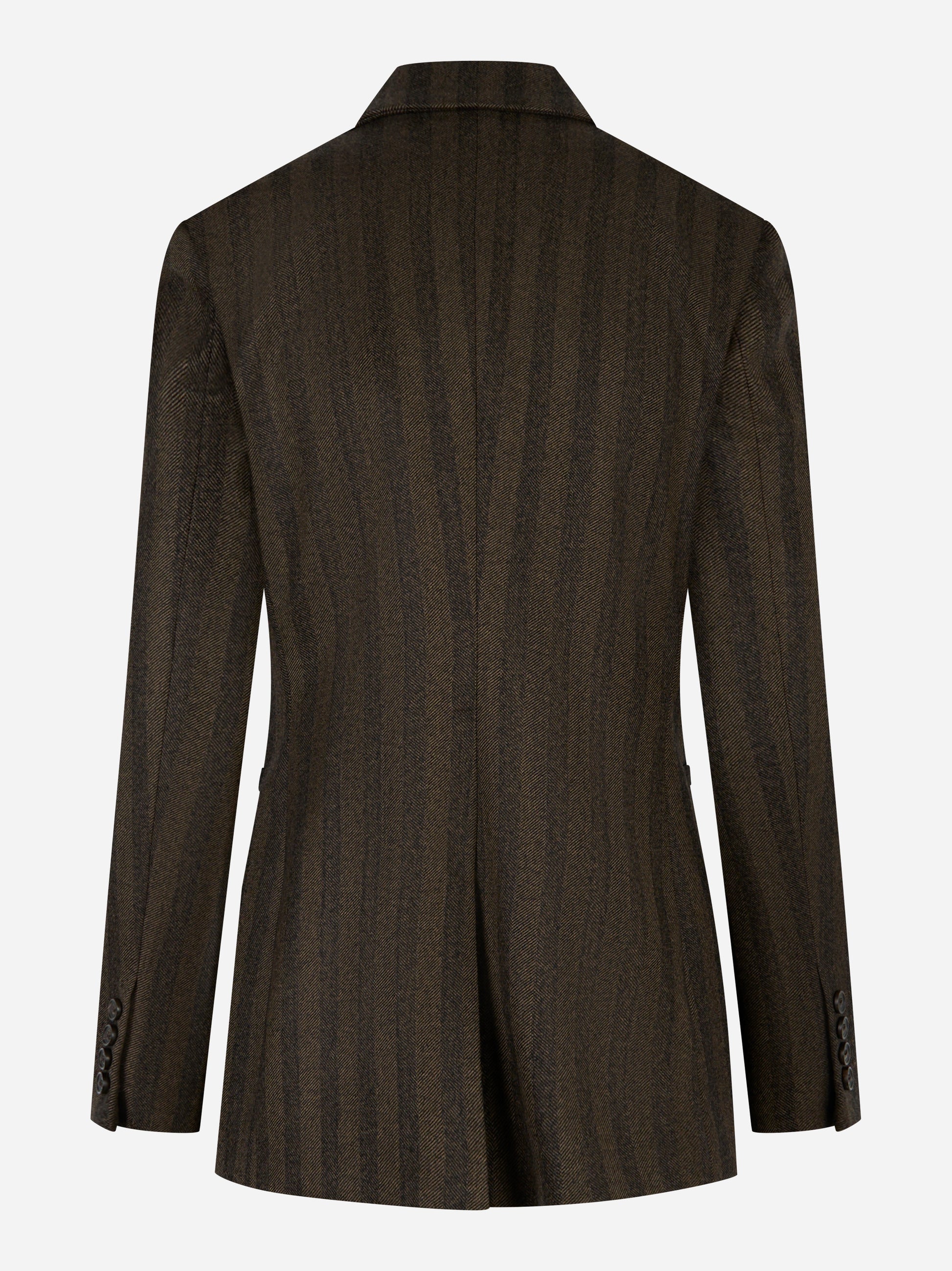 Blazer doppiopetto in lana herringbone Marrone