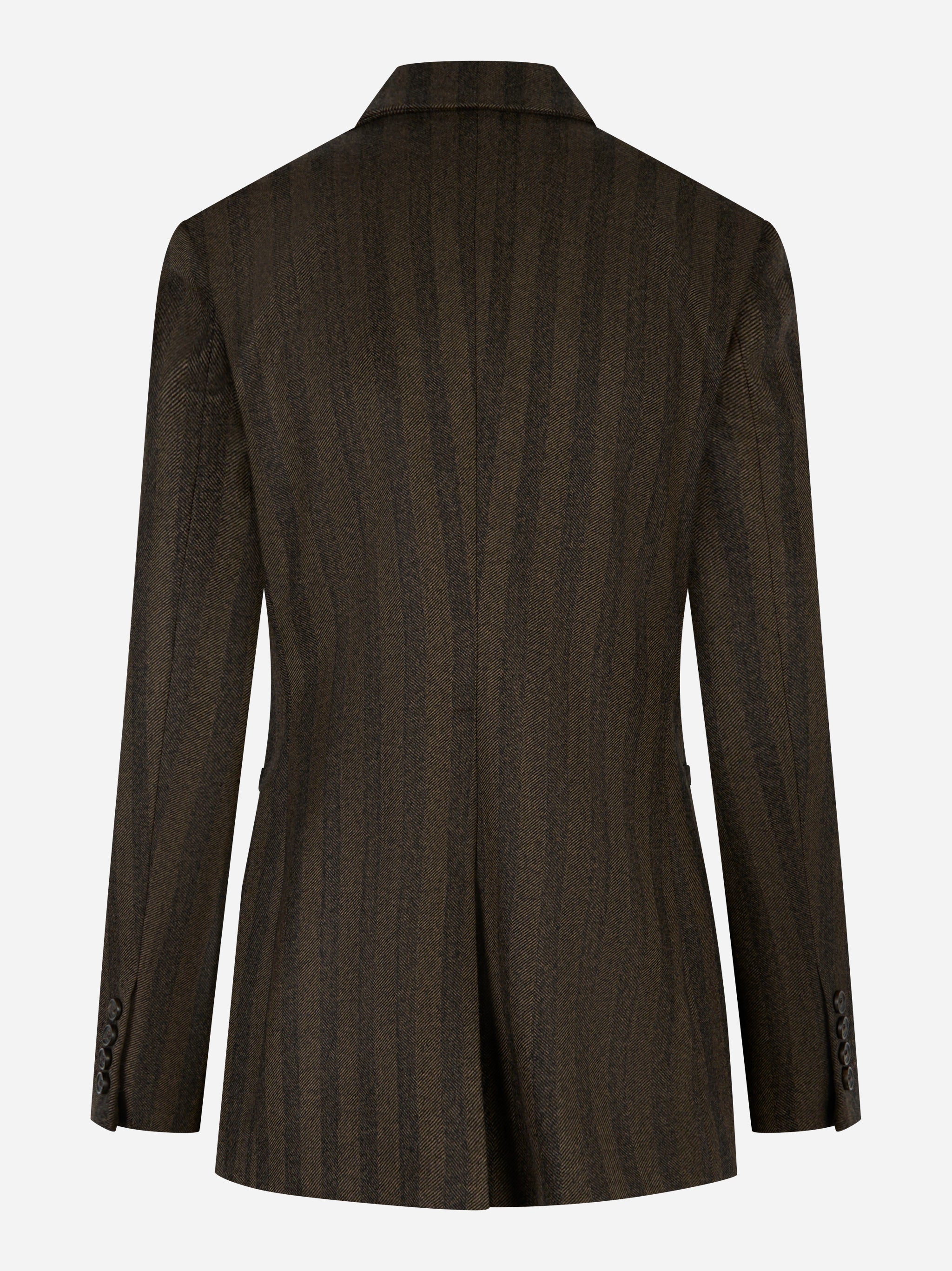 Blazer doppiopetto in lana herringbone Marrone