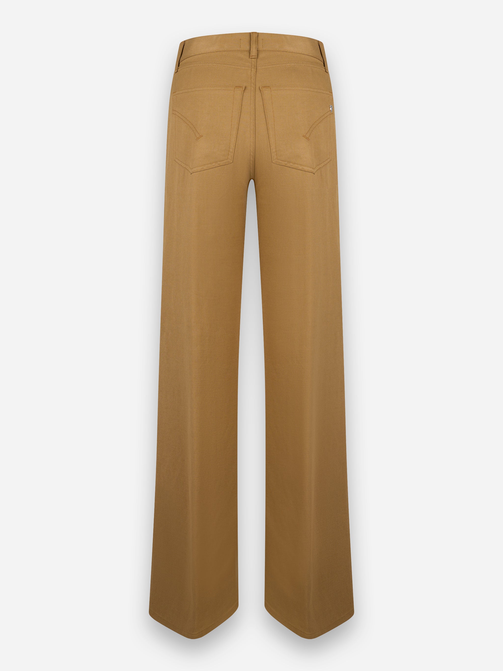 Pantalone Amber wide leg in viscosa e lino Marrone