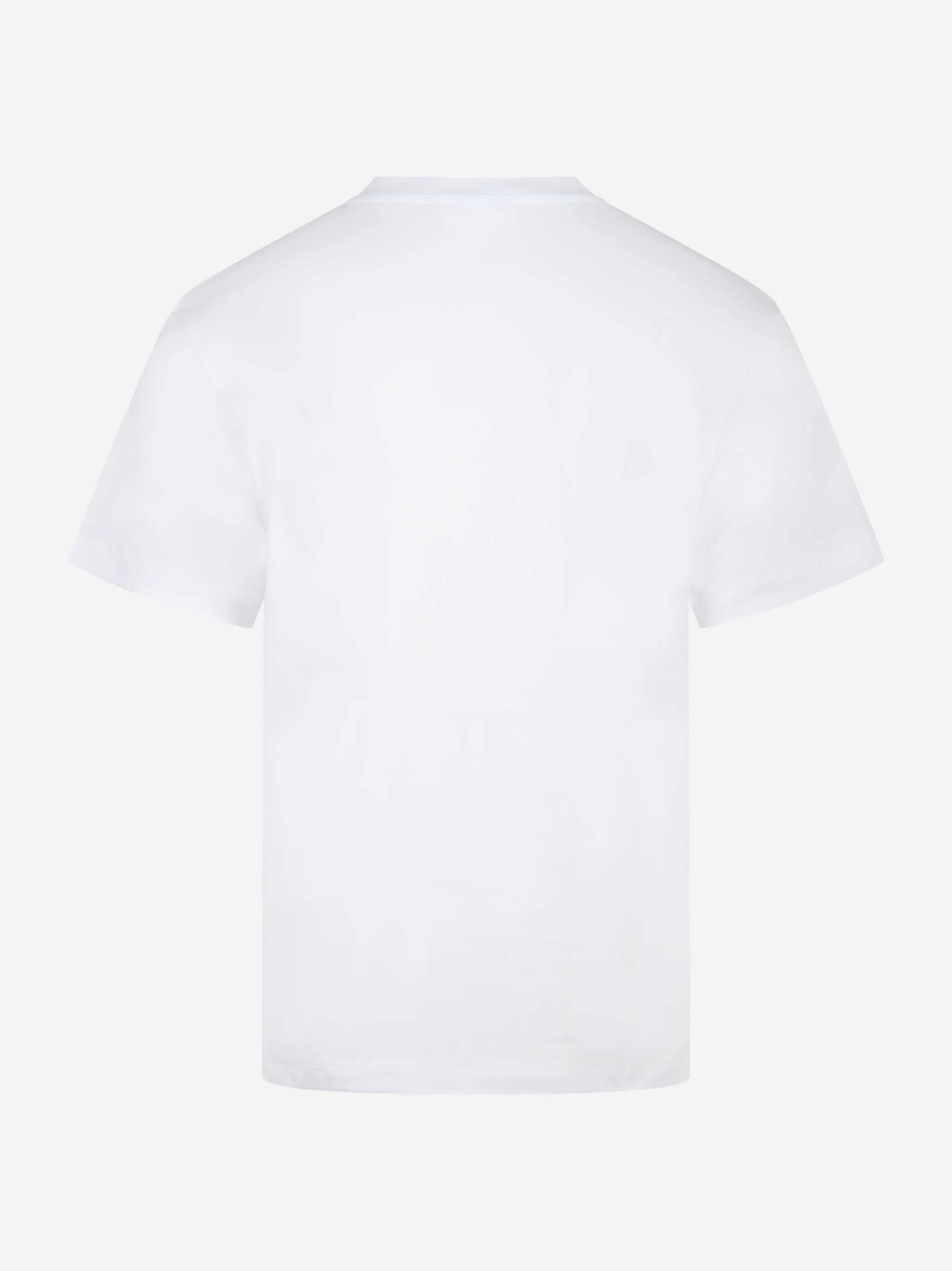 T-shirt bianca manica corta con logo