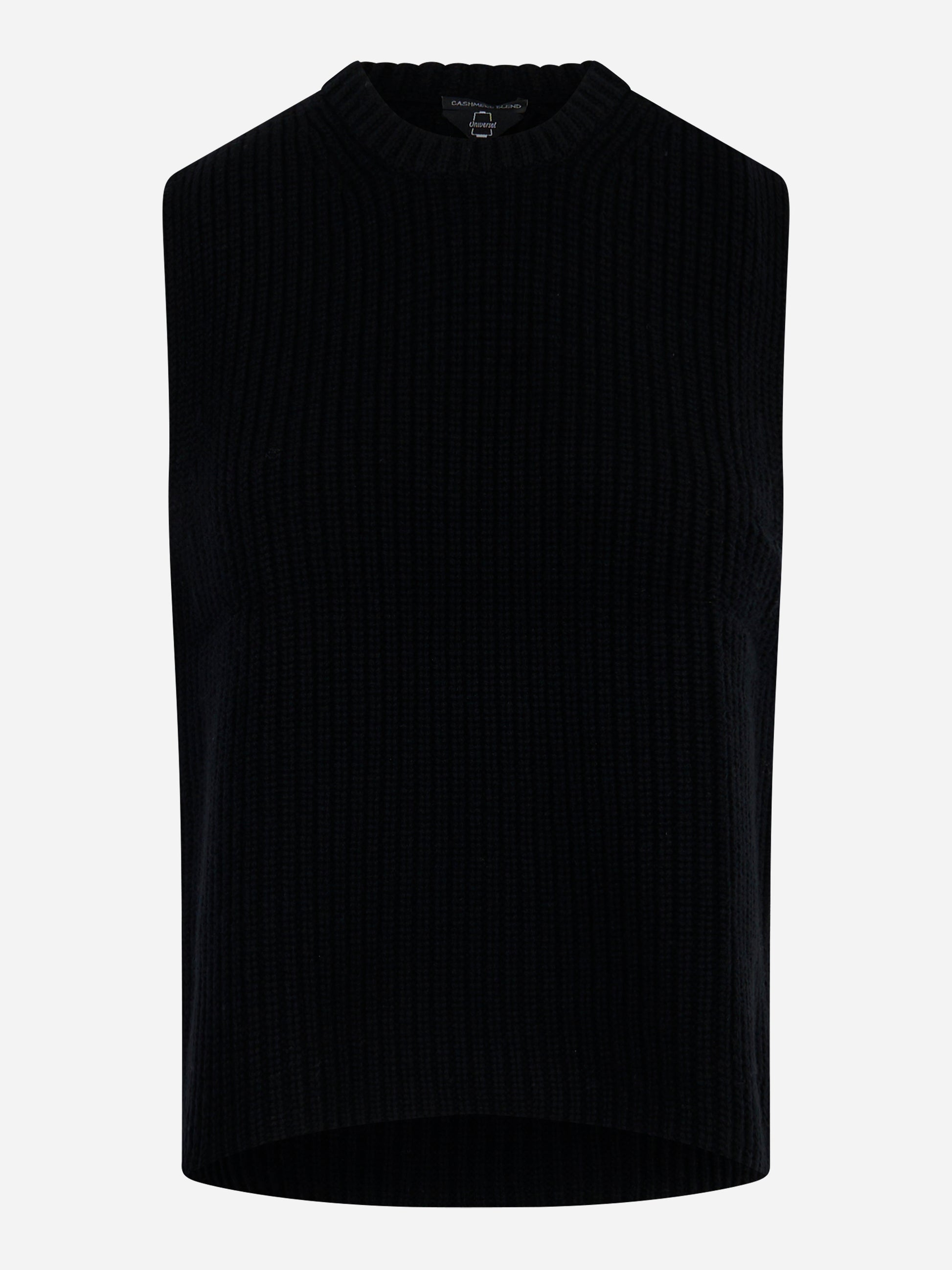 Gilet girocollo in lana e cashmere Nero