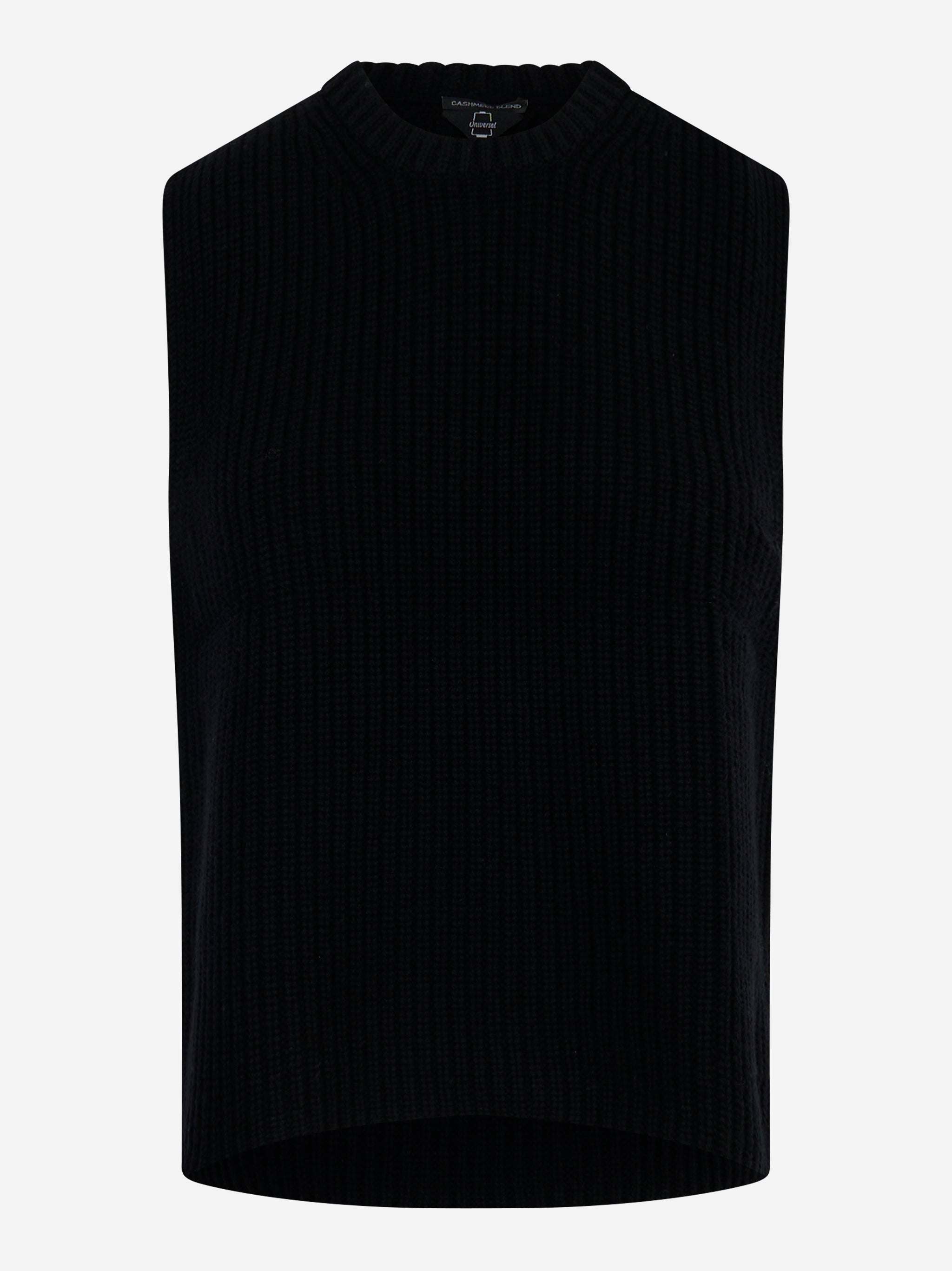 Gilet girocollo in lana e cashmere Nero