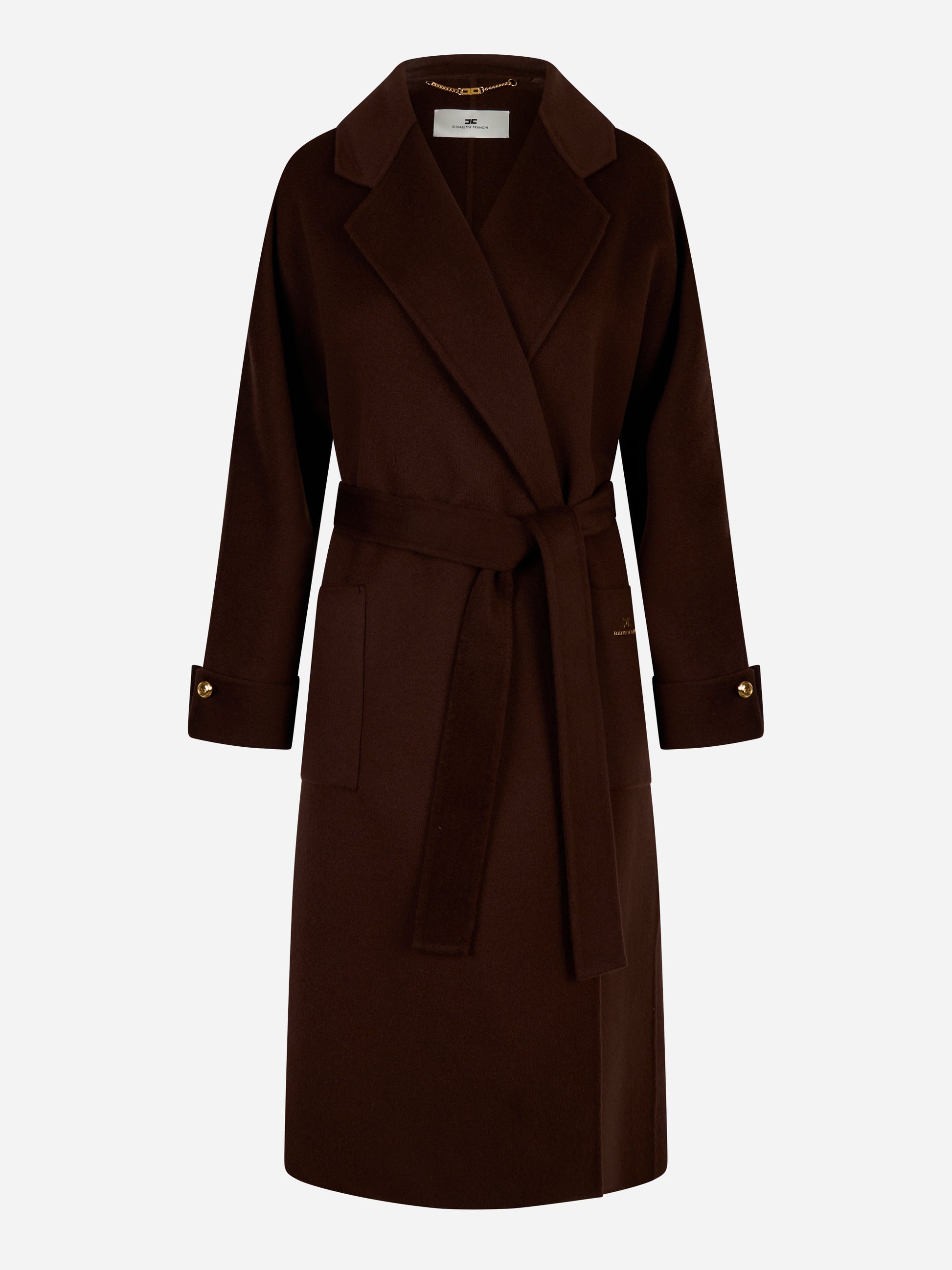 Cappotto in panno di misto lana double Marrone