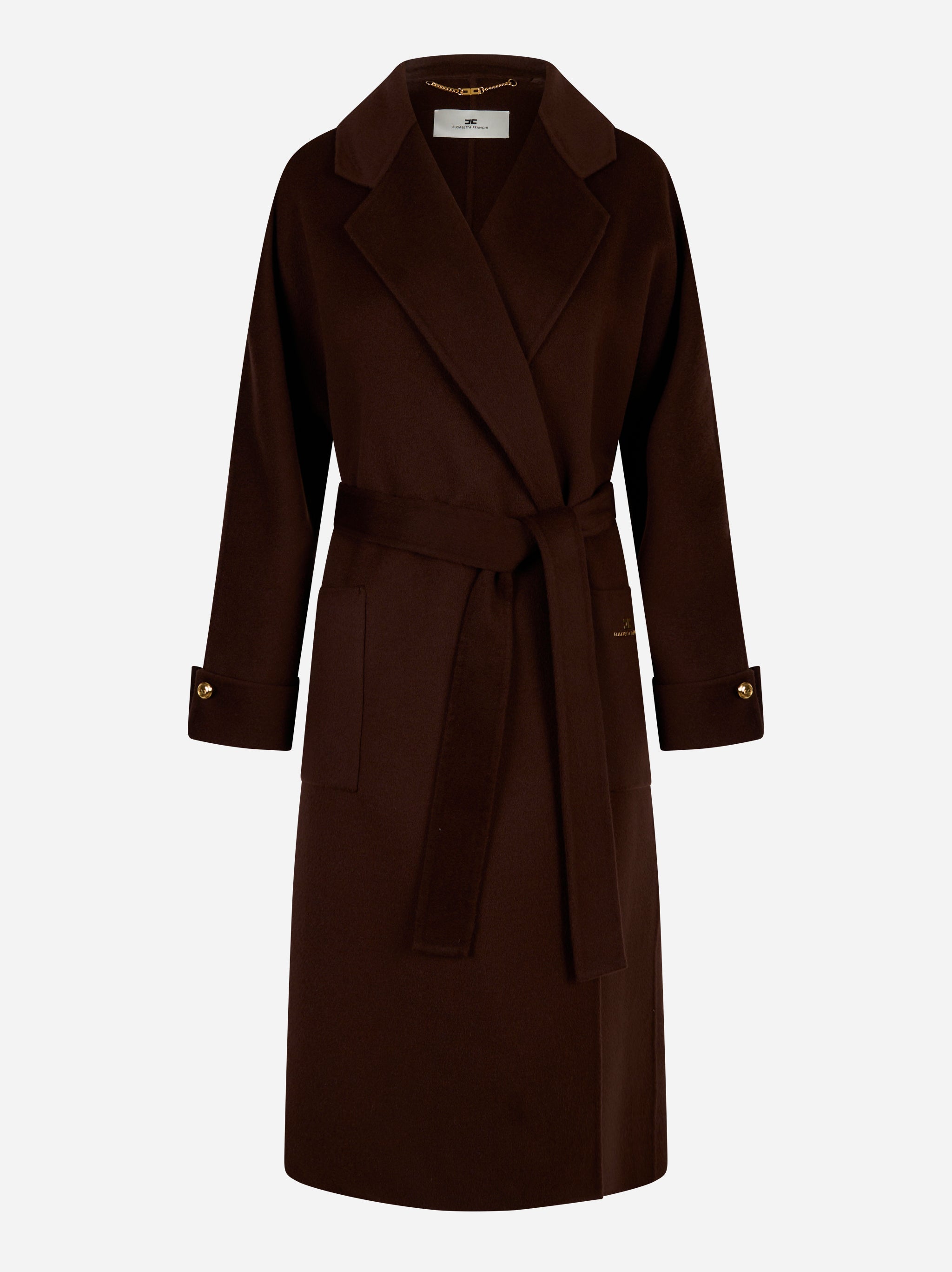Cappotto in panno di misto lana double Marrone