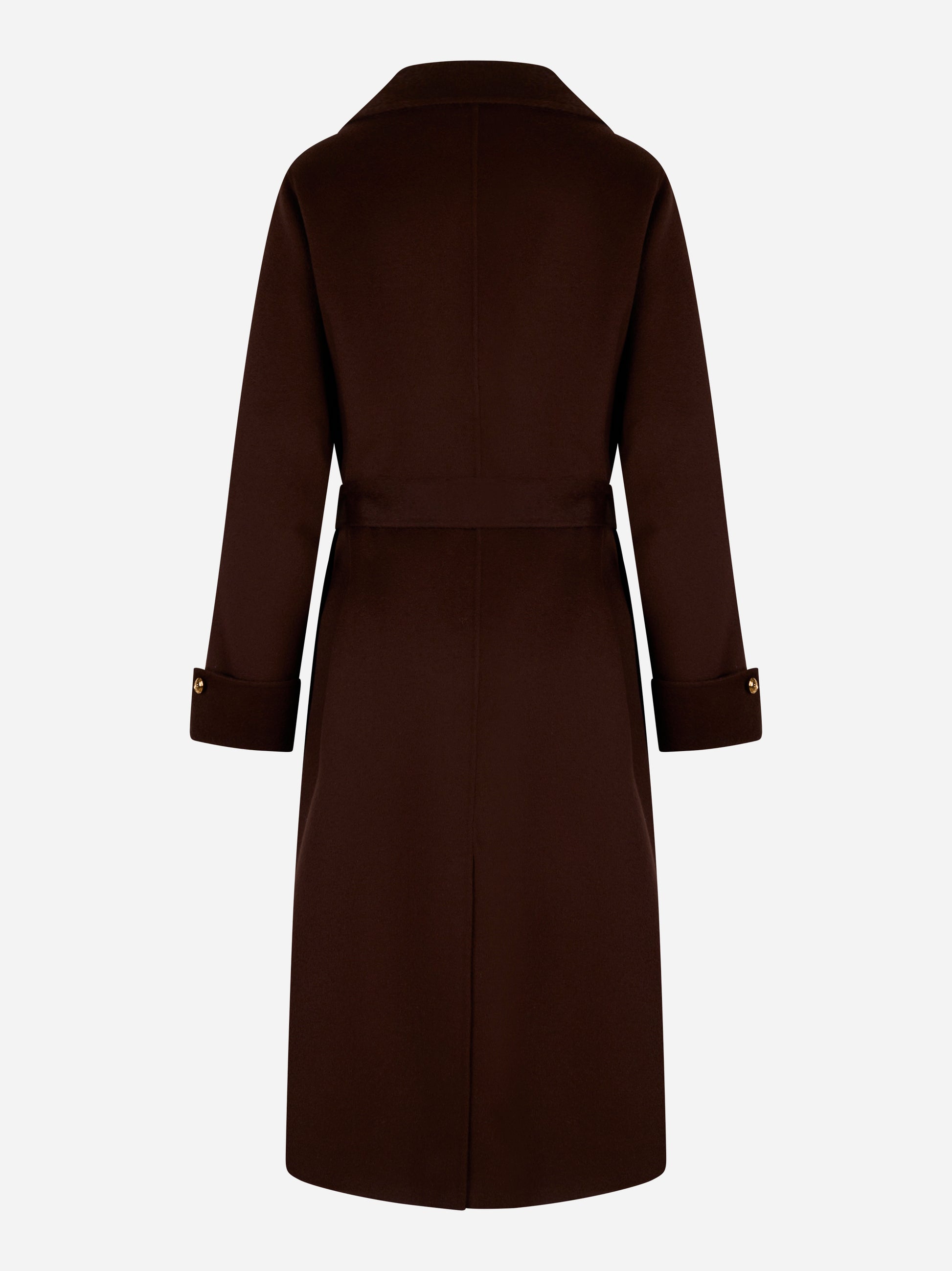 Cappotto in panno di misto lana double Marrone