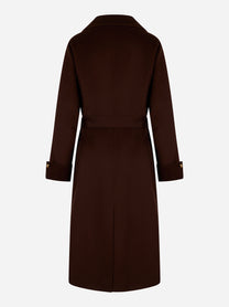 Cappotto in panno di misto lana double Marrone