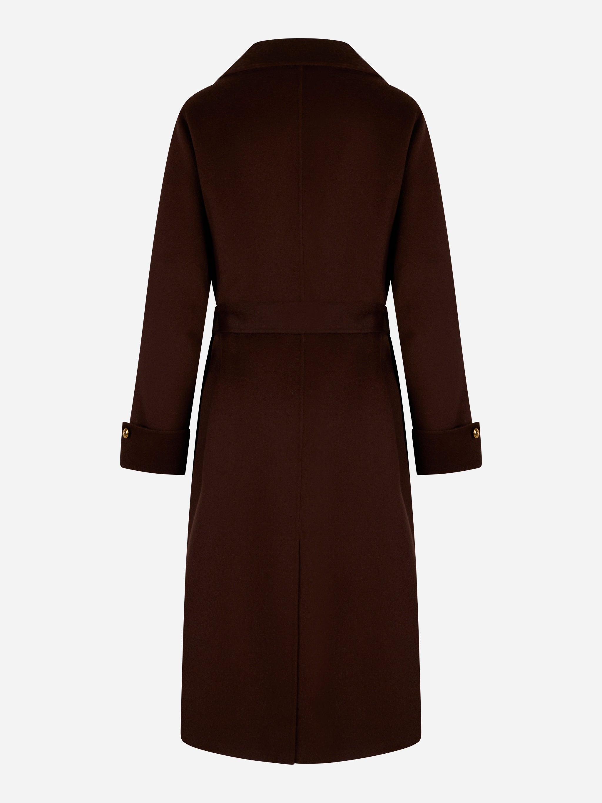 Cappotto in panno di misto lana double Marrone