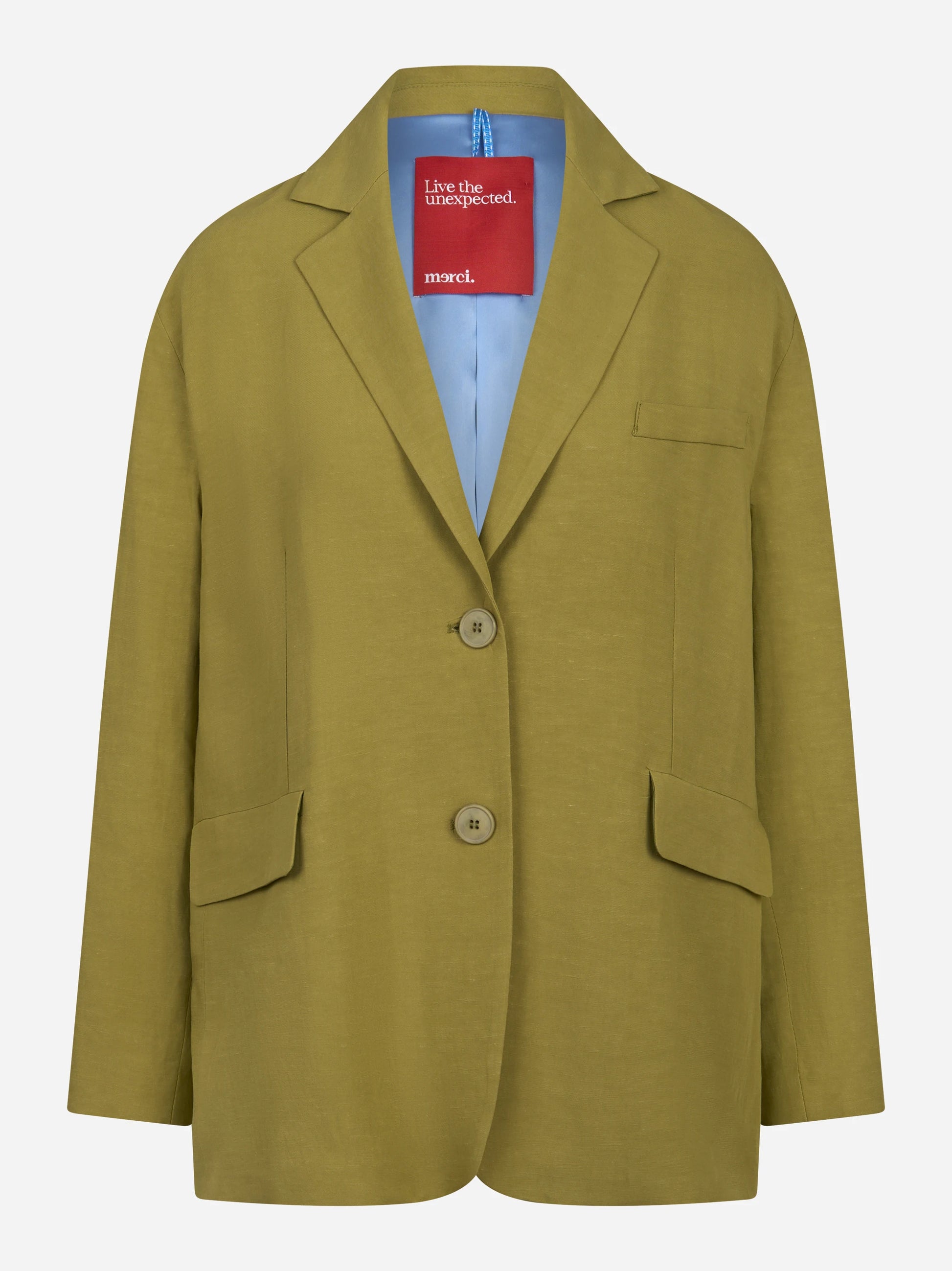 Blazer over in lino verde