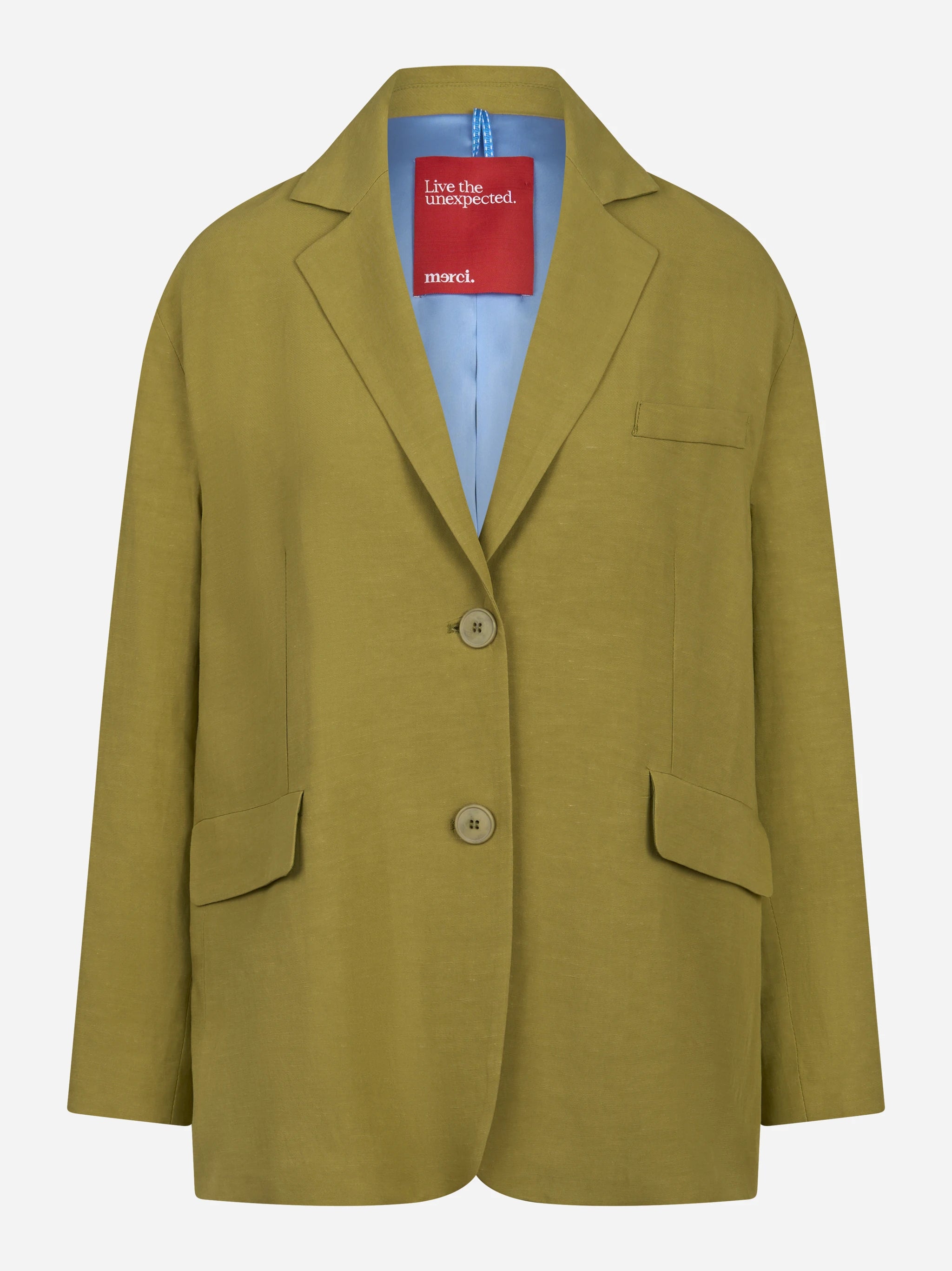 Blazer over in lino verde