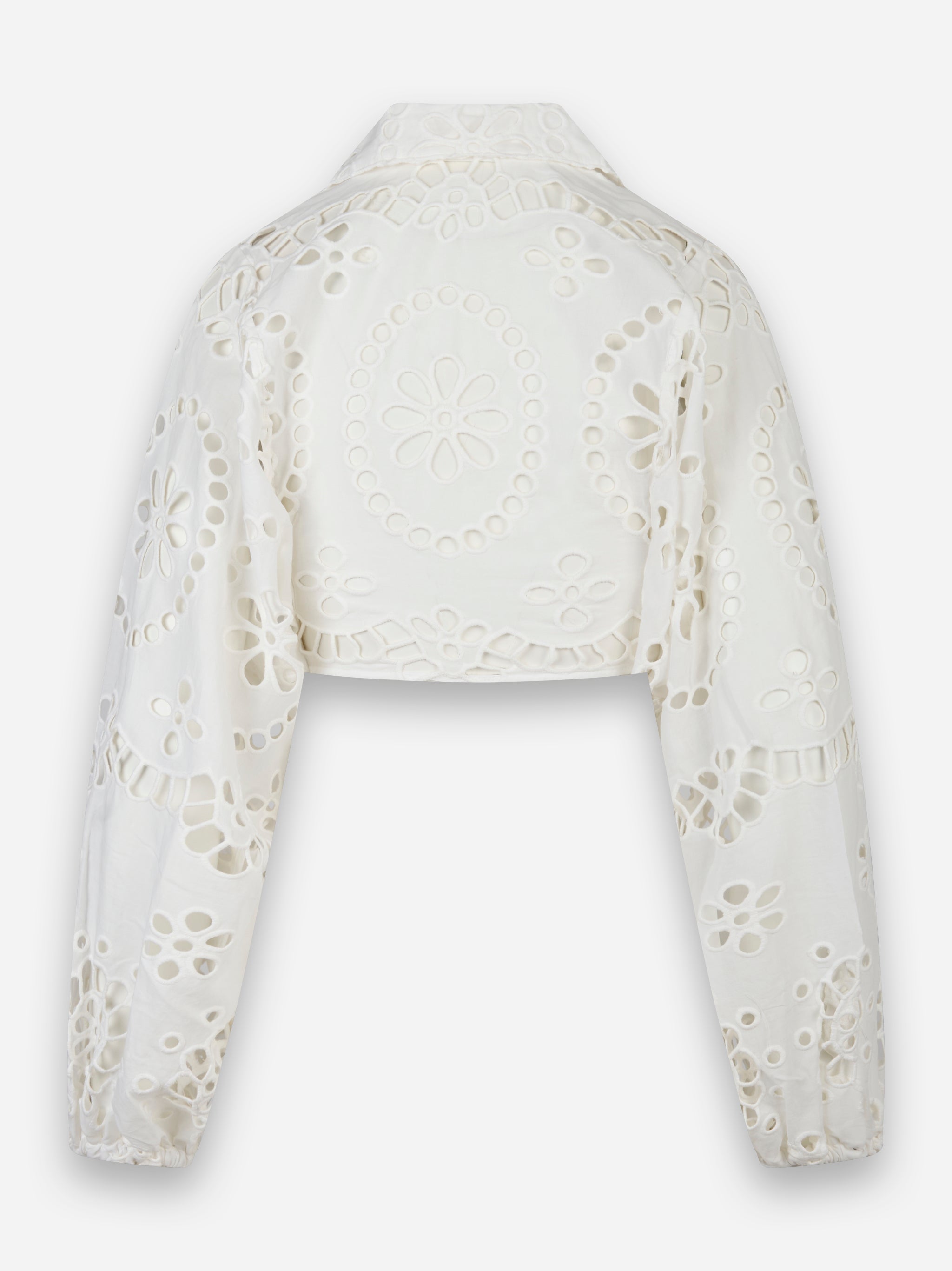 Camicia crop Febe con ricami Bianco