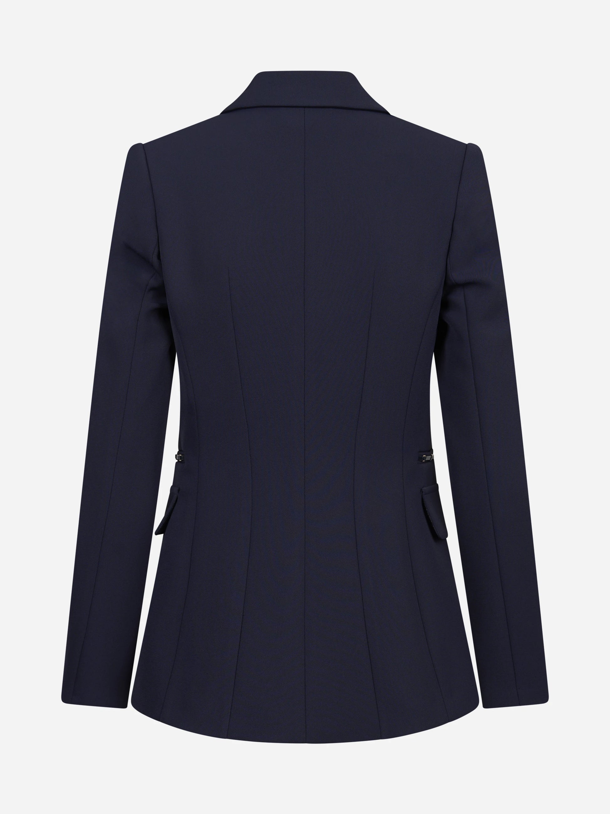 Giacca monopetto in doppio crêpe blu