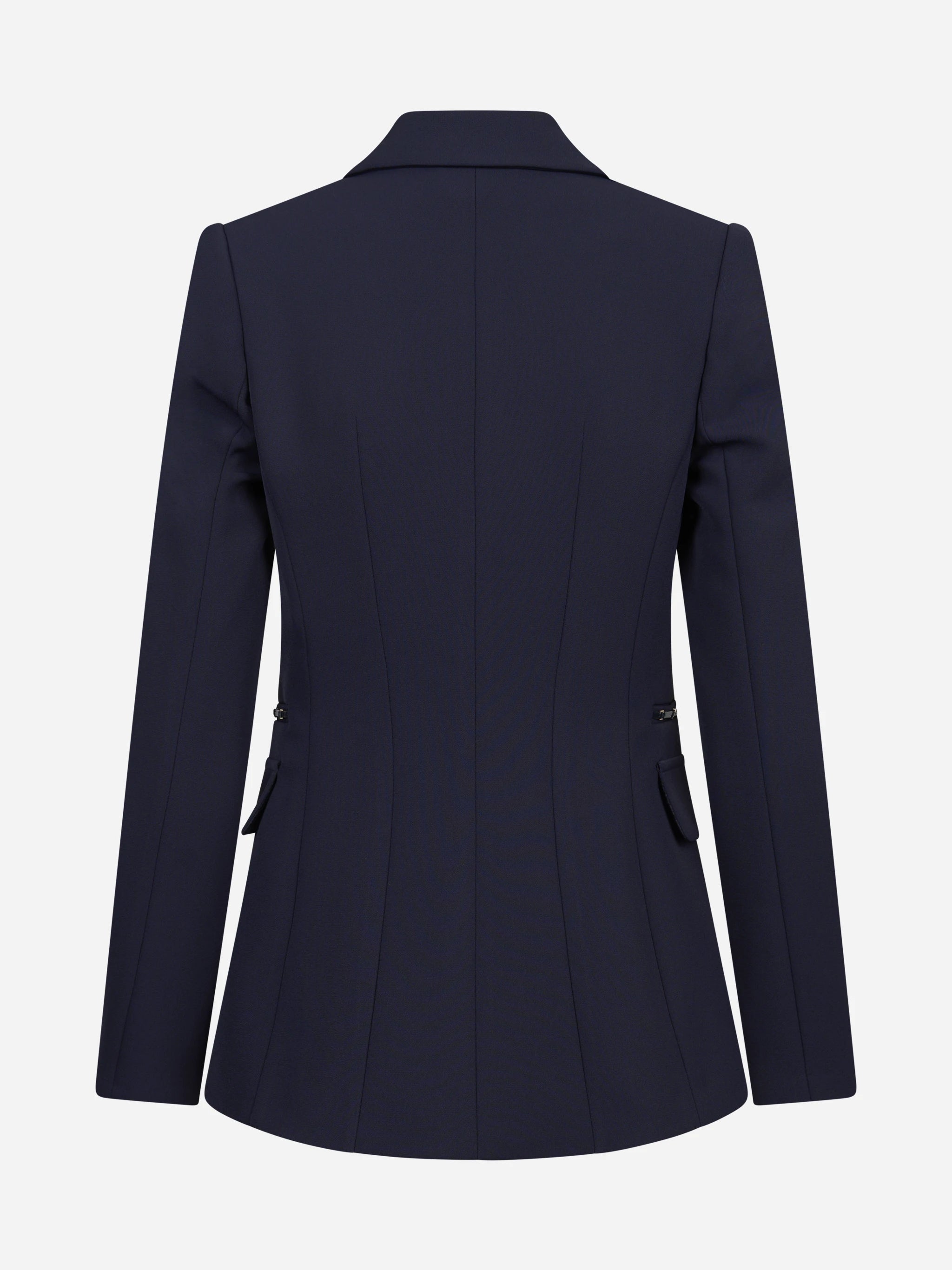Giacca monopetto in doppio crêpe blu