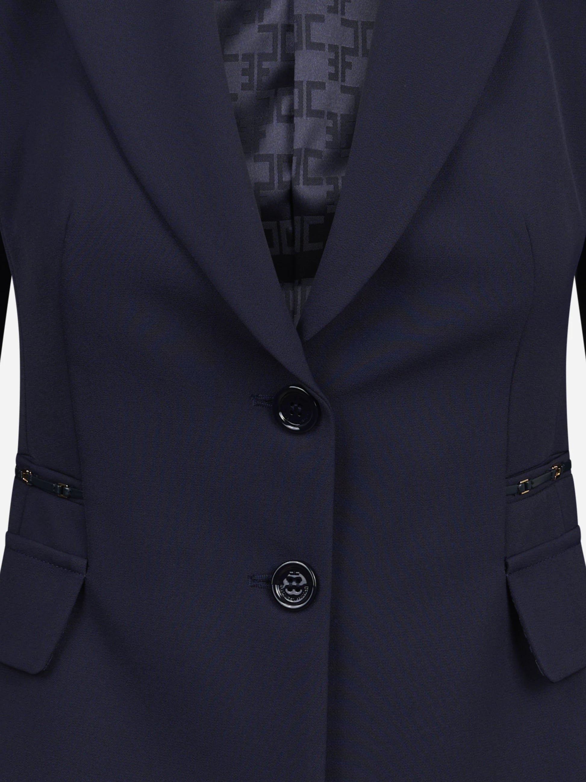 Giacca monopetto in doppio crêpe blu