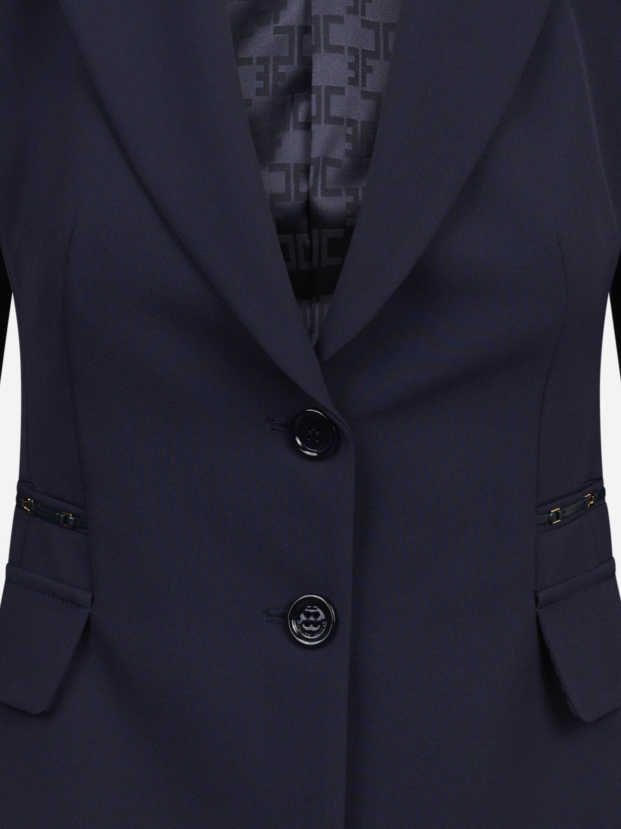 Giacca monopetto in doppio crêpe blu