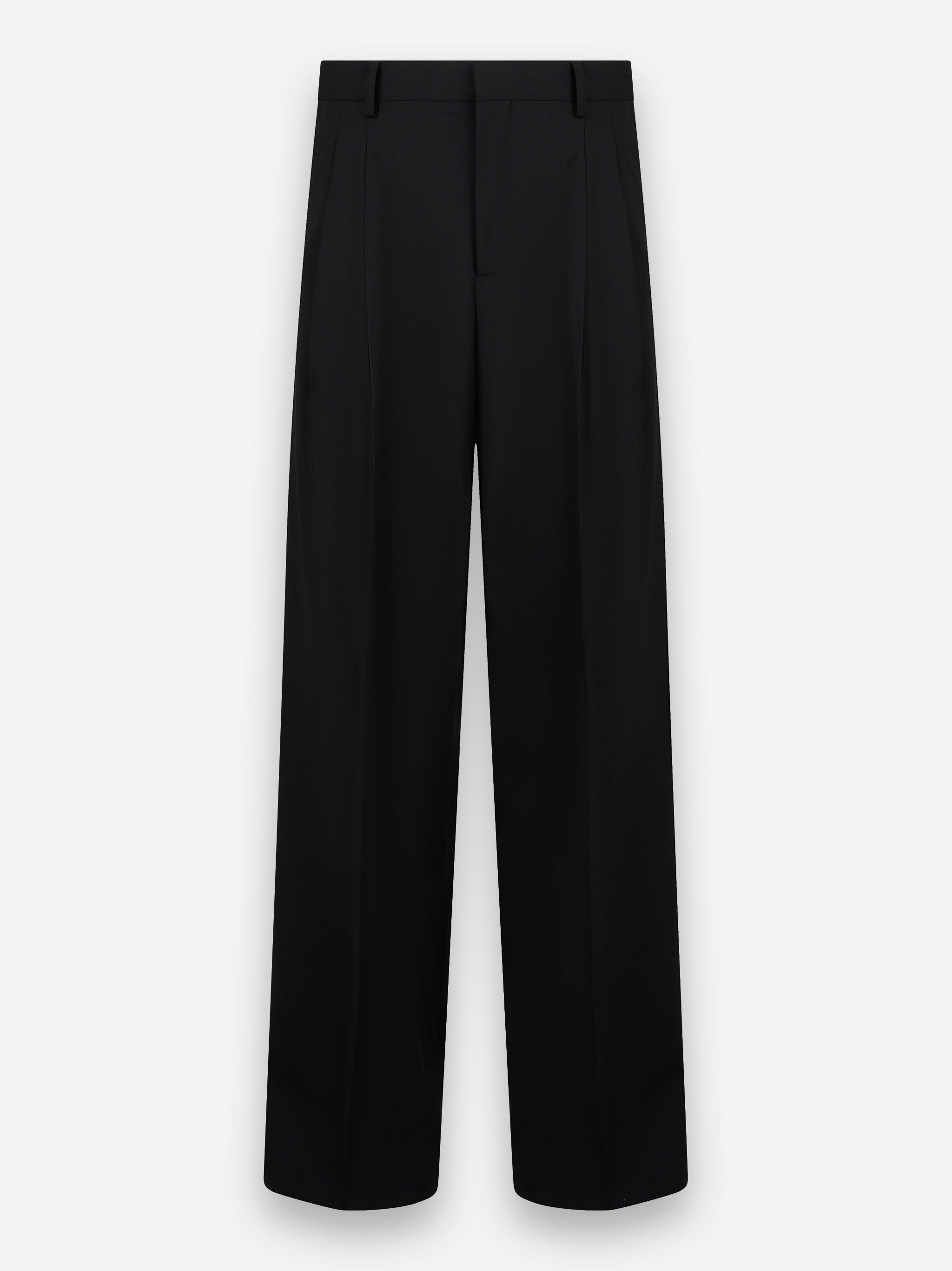 Pantalone con doppia pince in lana Nero