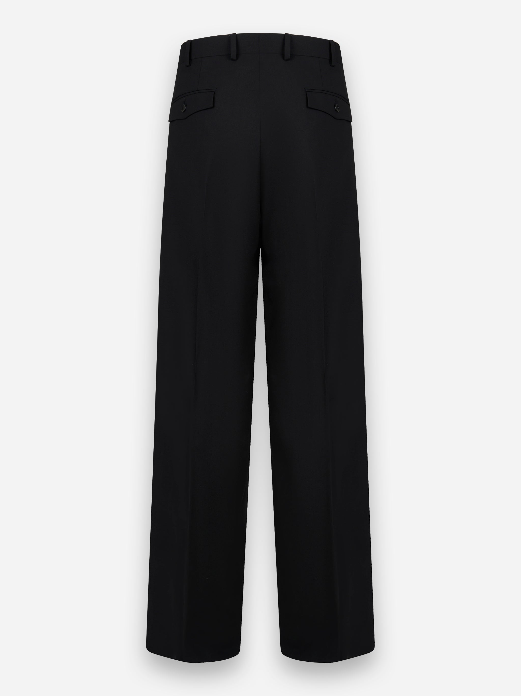 Pantalone con doppia pince in lana Nero