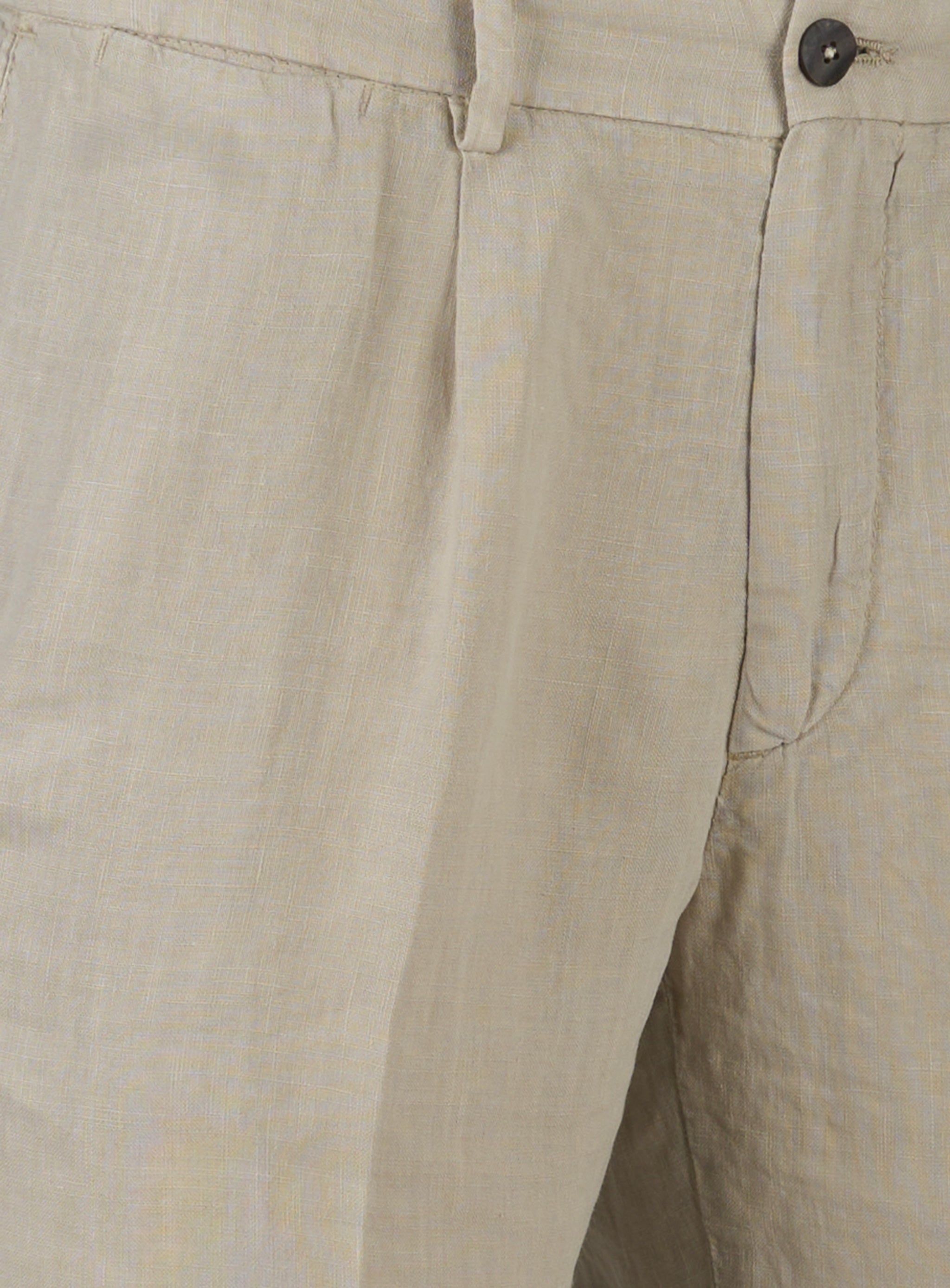 Pantalone con elastico in vita in lino Beige