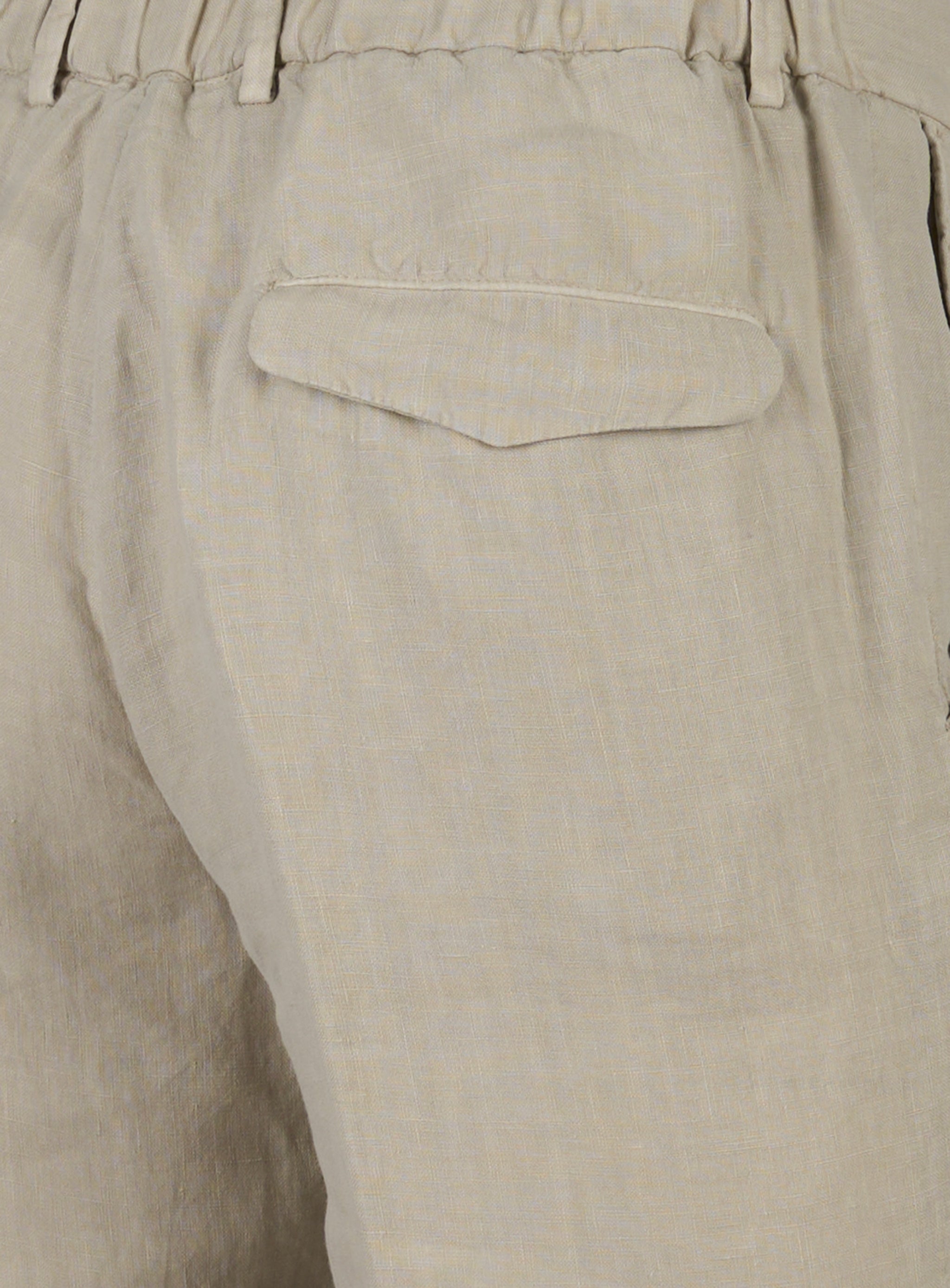 Pantalone con elastico in vita in lino Beige