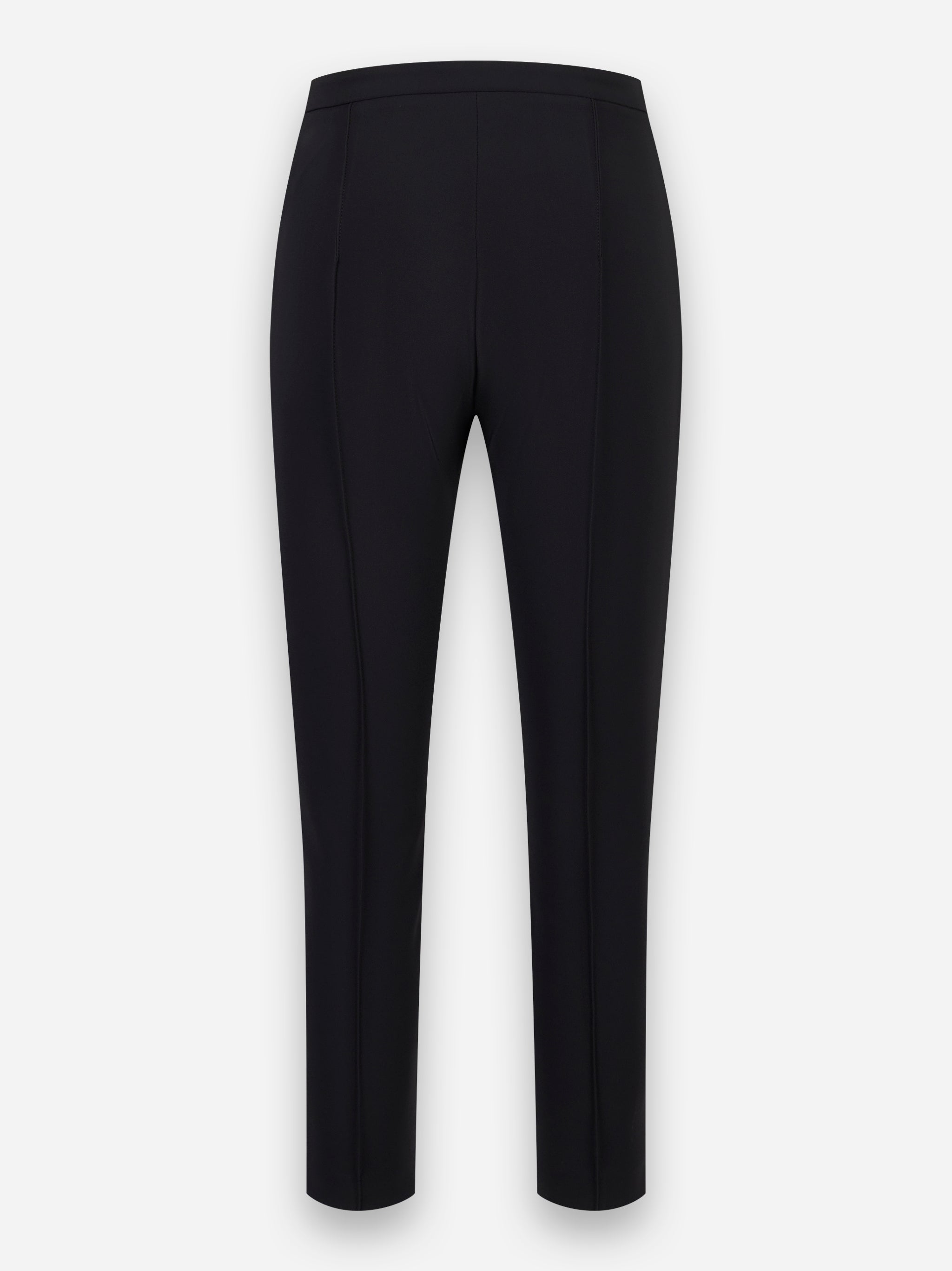 Pantaloni in crepe con tasche e placca logo Nero