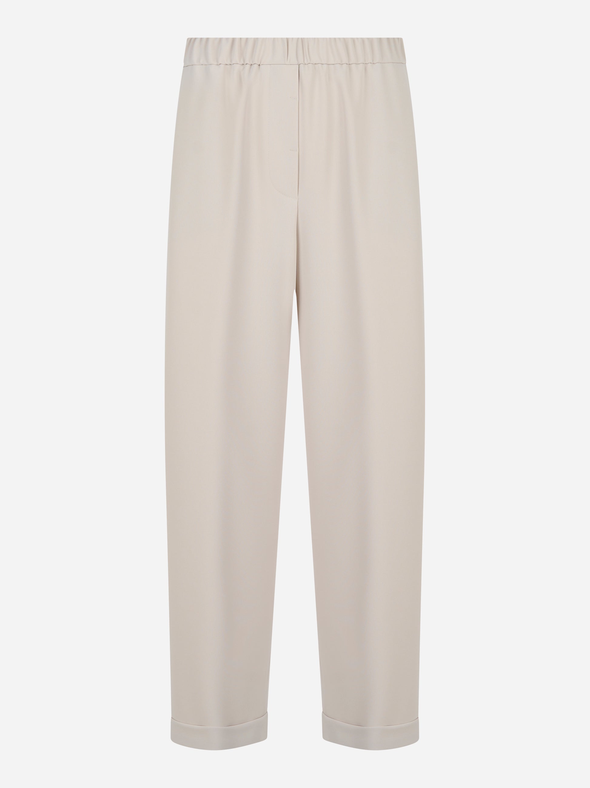 pantalone in cady con elastico in vita Beige