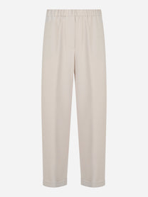 pantalone in cady con elastico in vita Beige