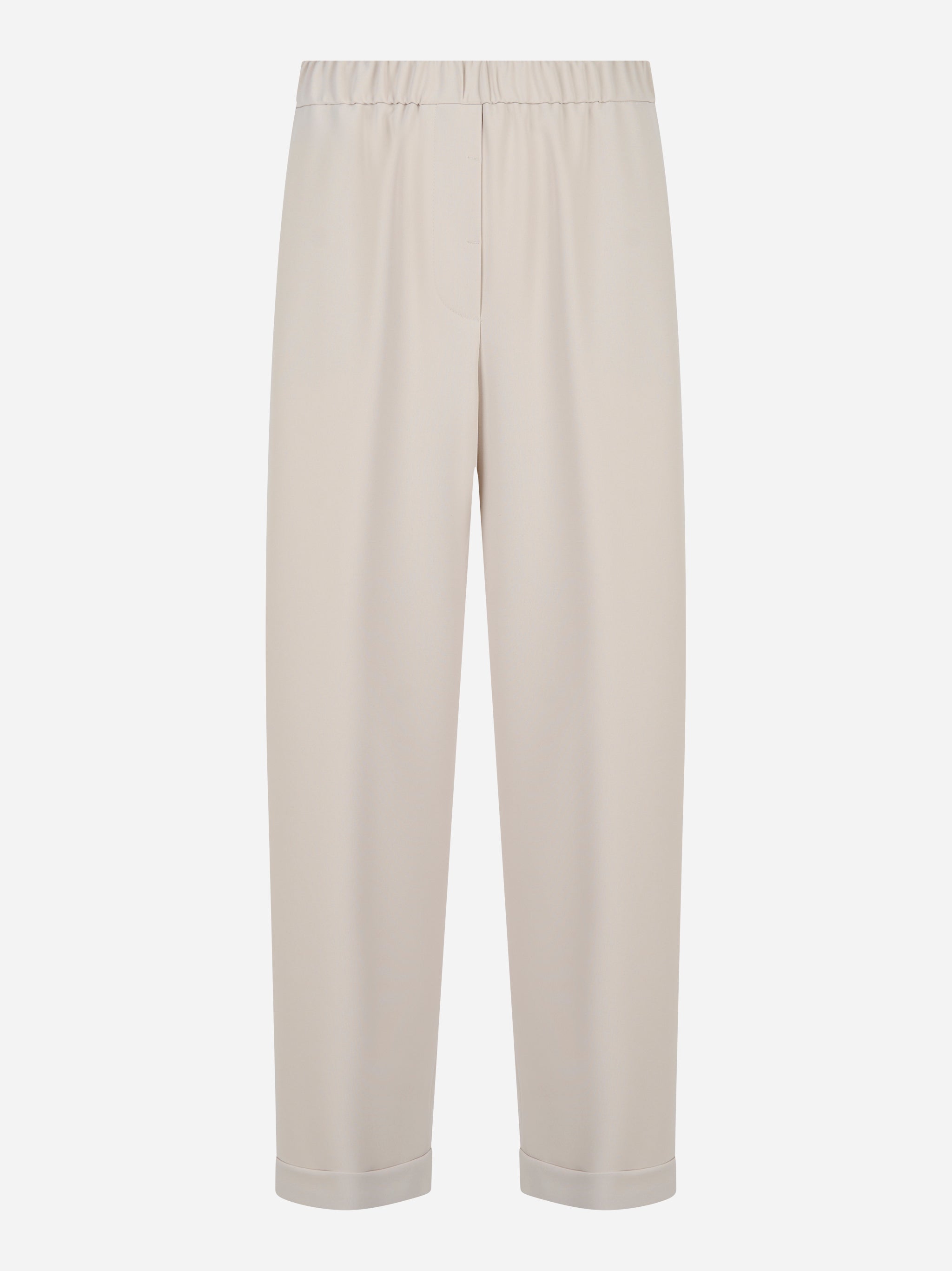 pantalone in cady con elastico in vita Beige