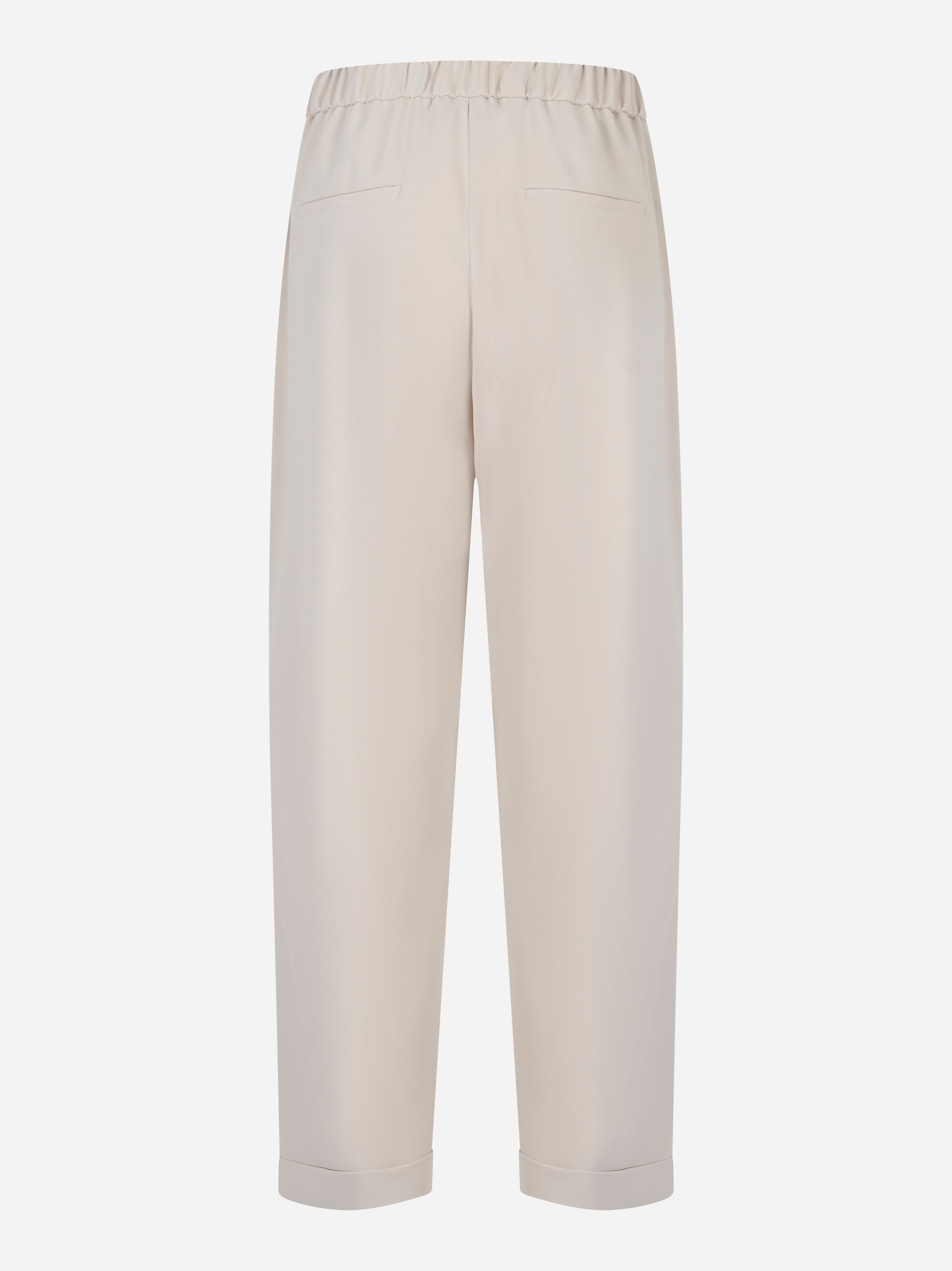 pantalone in cady con elastico in vita Beige