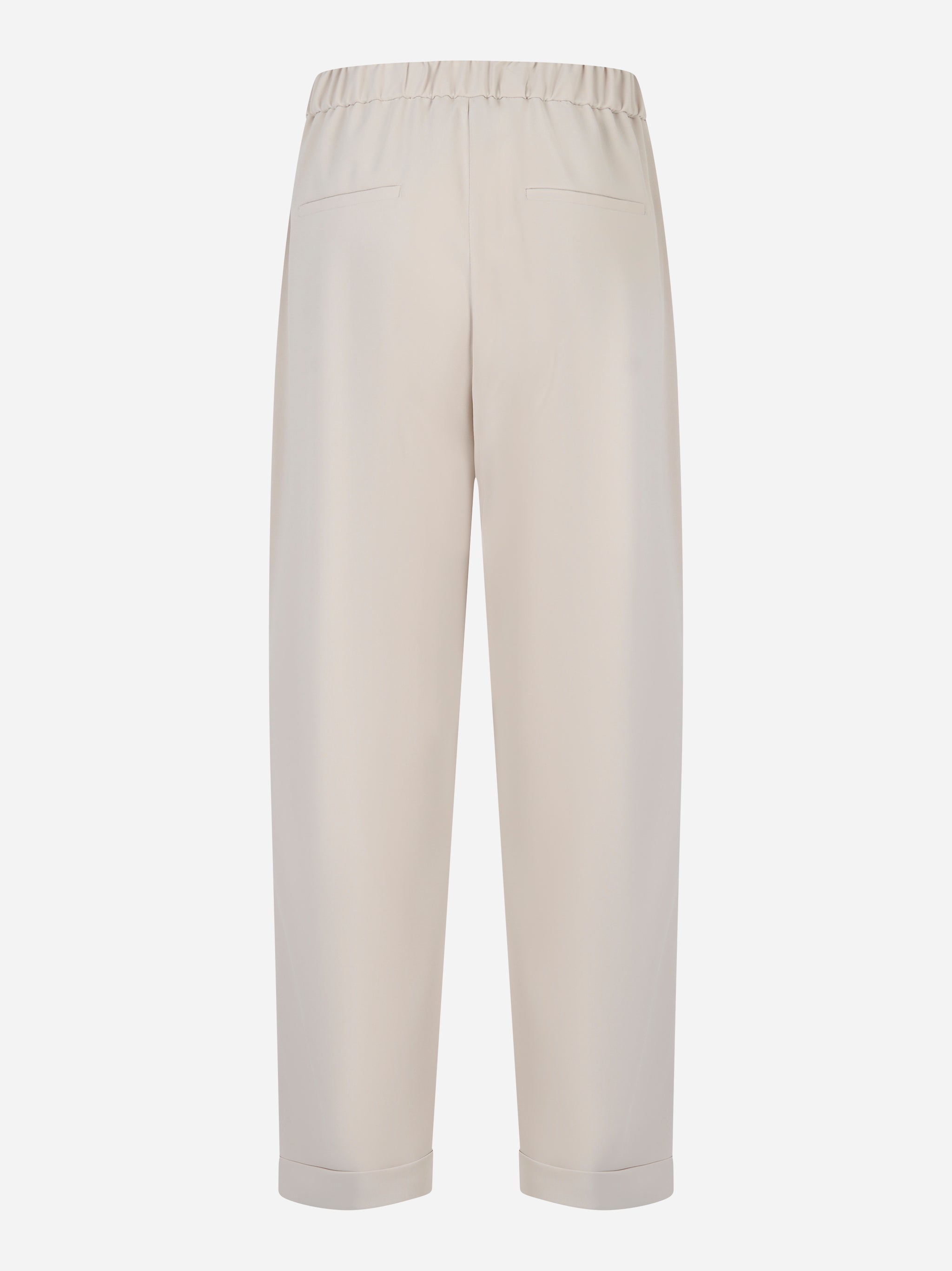 pantalone in cady con elastico in vita Beige