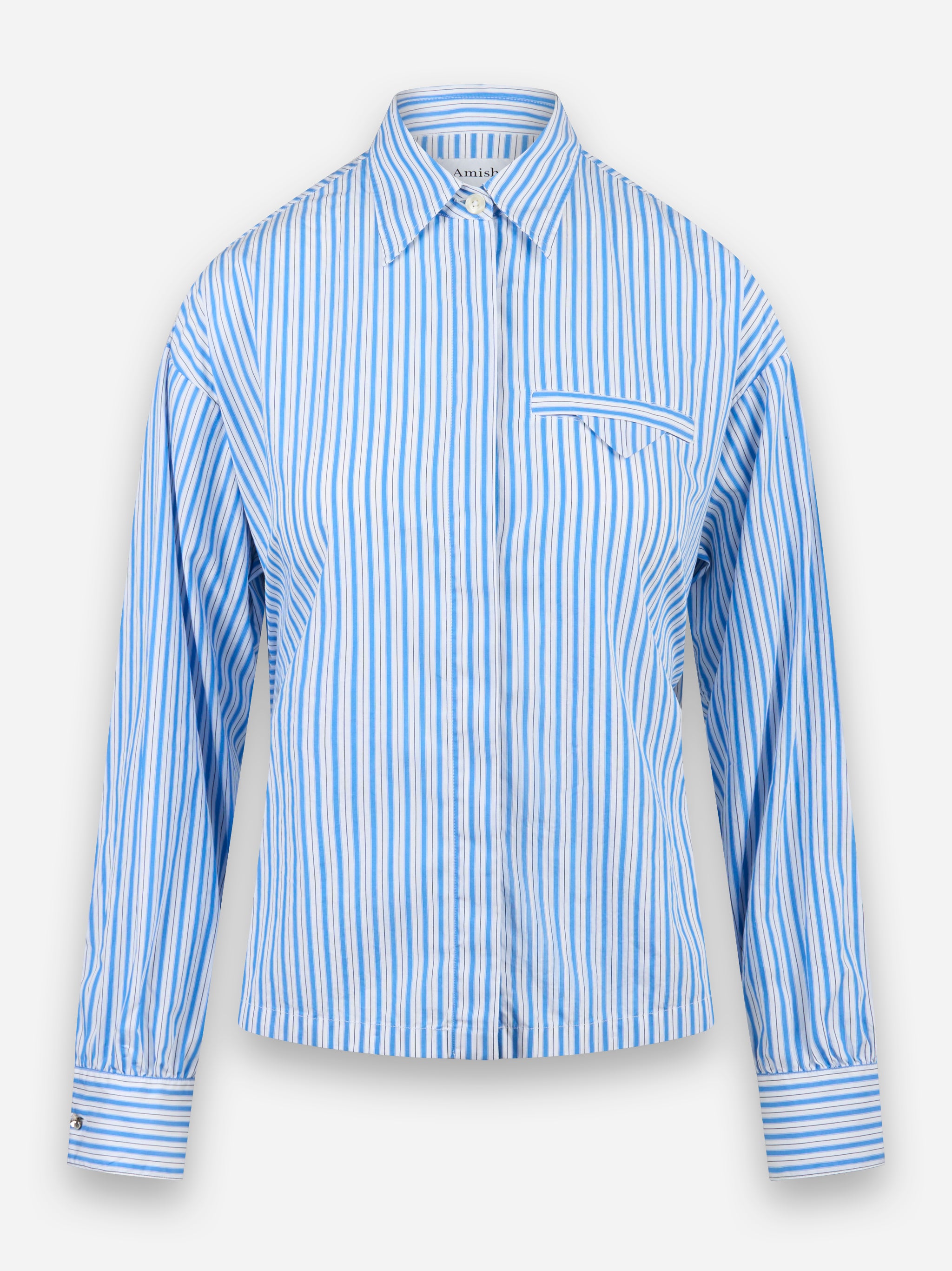 Camicia Gilda con motivo a righe Blu