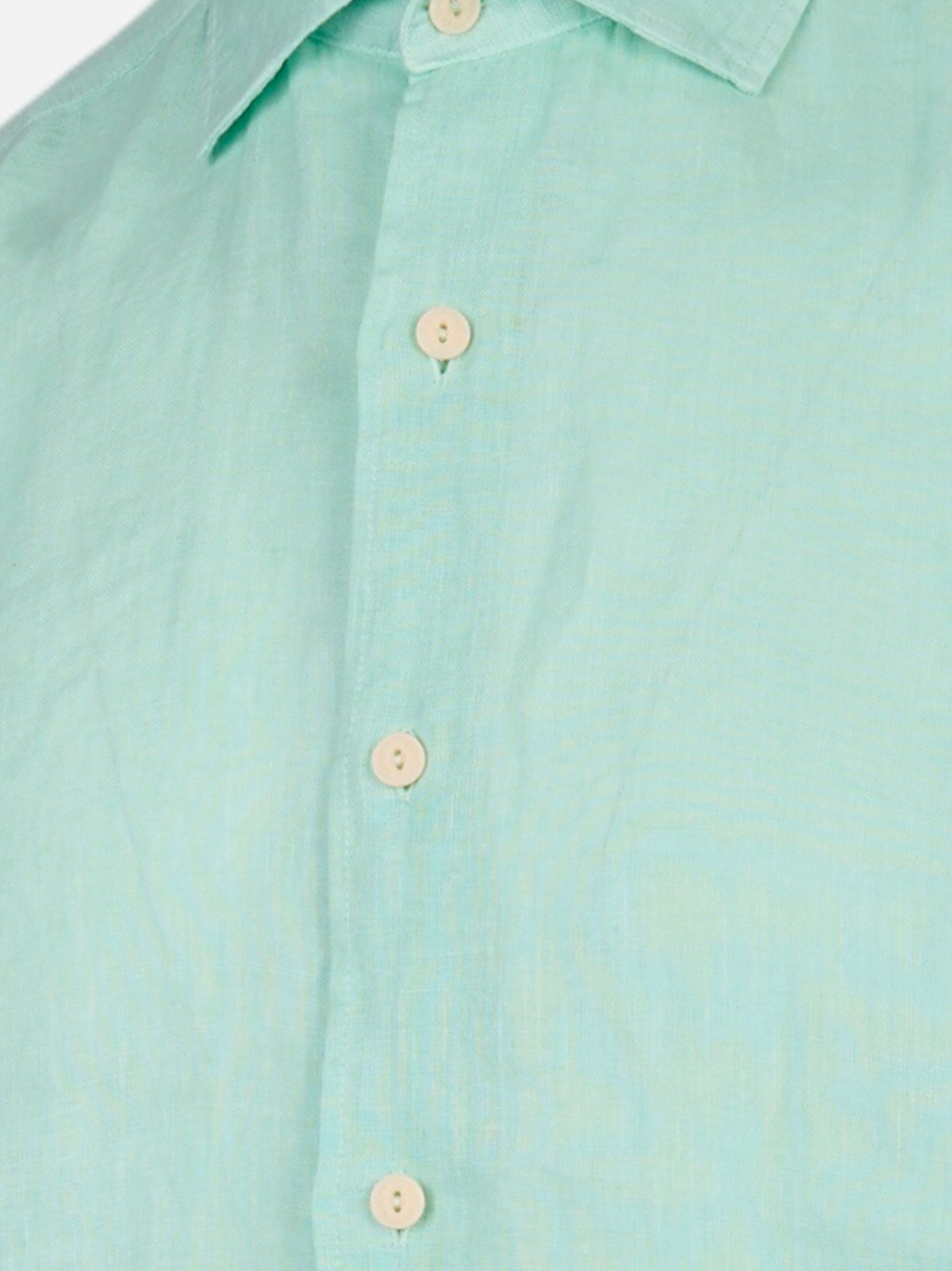 Camicia Pamplona con maniche lunghe in lino Verde