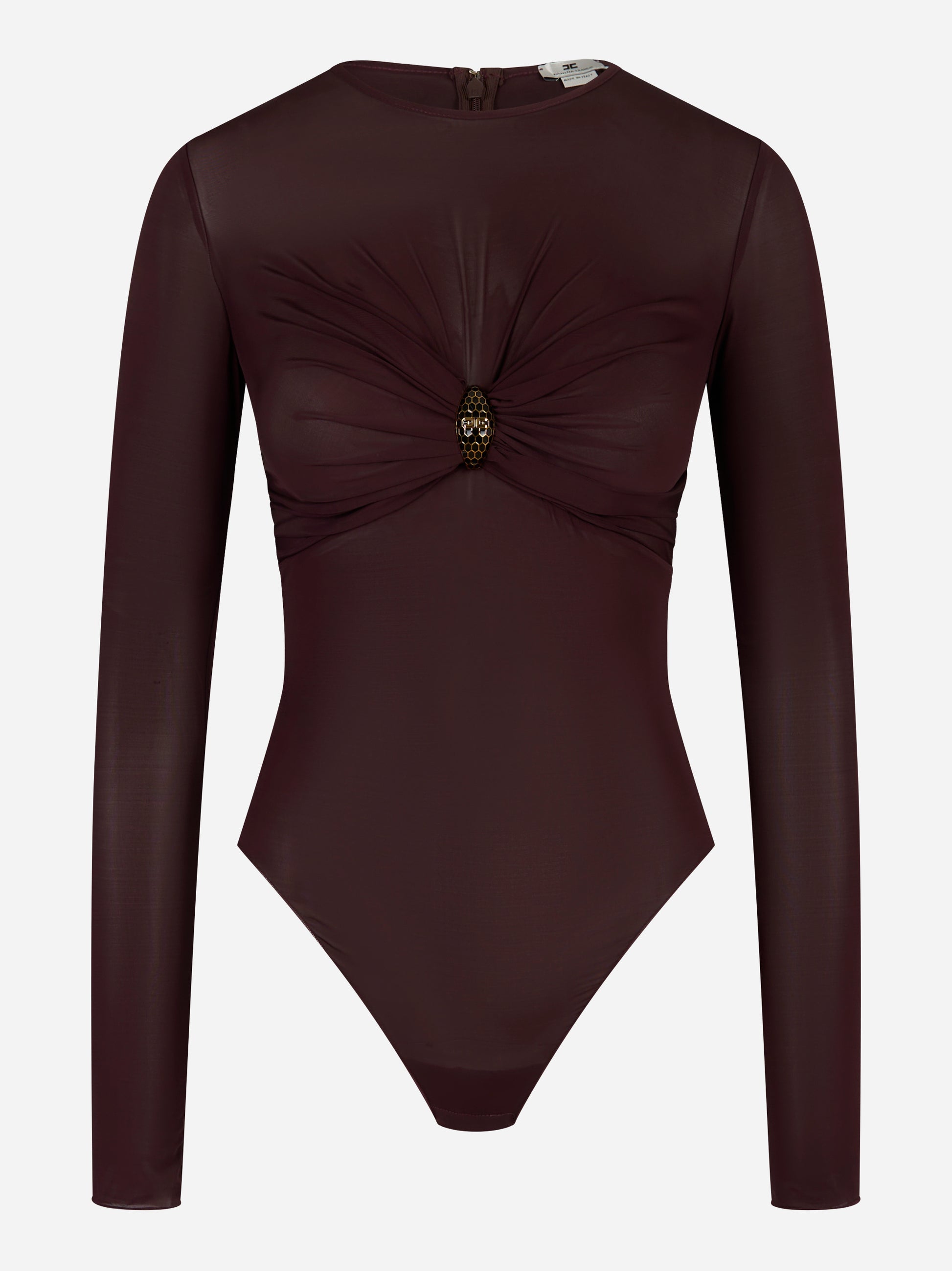 Body in jersey con dettaglio gioiello Bordeaux